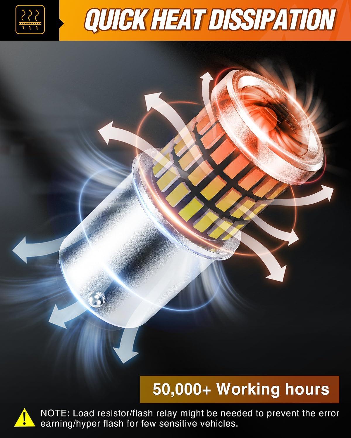 imageNilight 3157 LED Bulb 2PCS 57LED Red 3156 3056 4157 3057 Brake Stop Turn Signals Blinker Tail Light with Projector Replacement for Trucks Cars MotorcyclesWhite