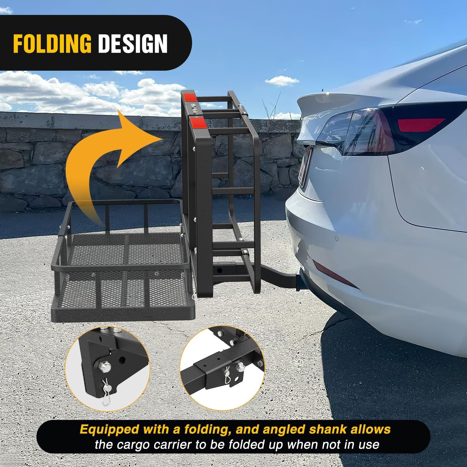 imageNilight 53quot X 19quot X 4quot Hitch Cargo Carrier Fits 2inch Hitch Receiver 500 Lbs Capacity Basket Cargo NetRatchet StrapsHitch Stabilizer for SUV Pickup Camping Traveling20Basket wBag Net Straps Stabilizer Lock