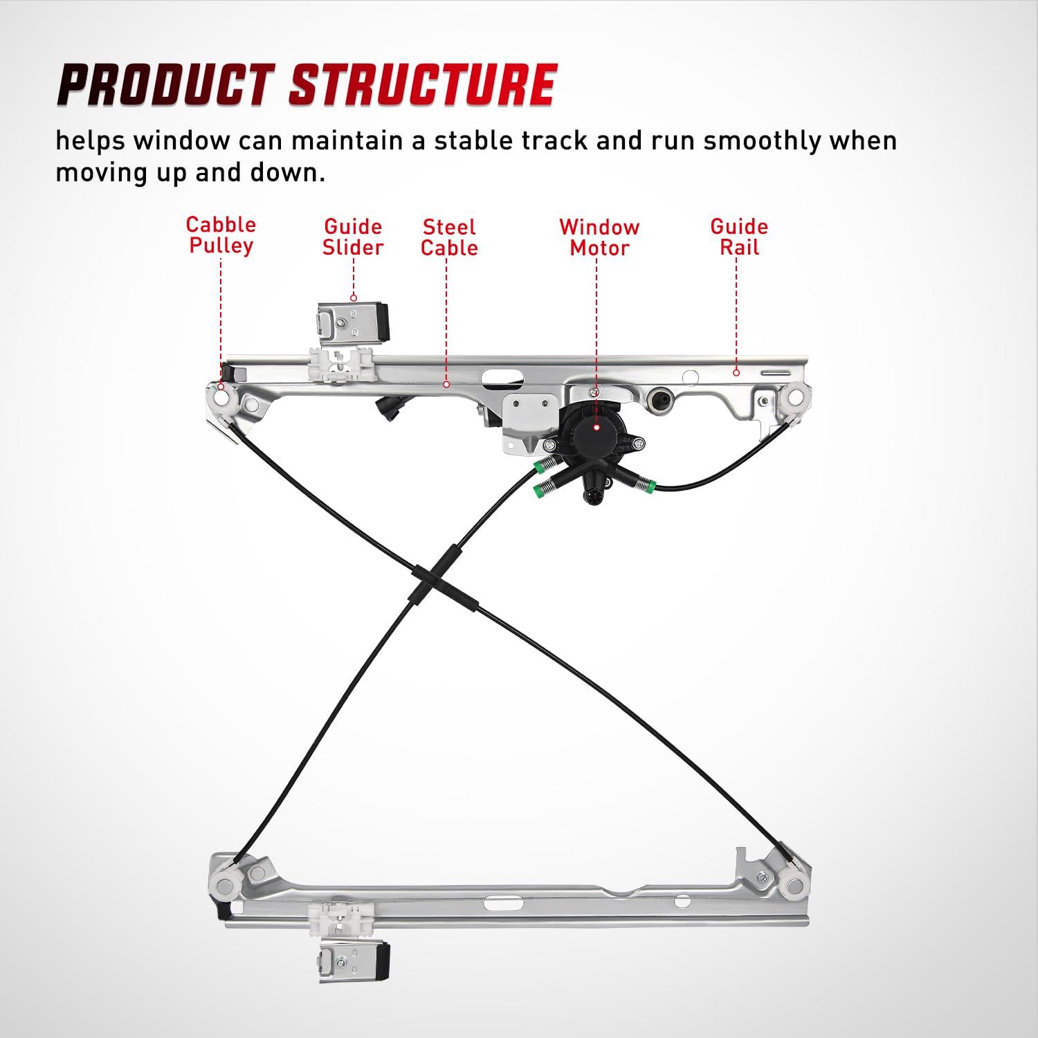 imageNilight 741442 Power Window Regulator Front Driver Side with Motor Compatible with Chevrolet Silverado 1500 20072013 Tahoe GMC Yukon Sierra 1500 2007 2008 2009 2010 2012 2013Front Driver