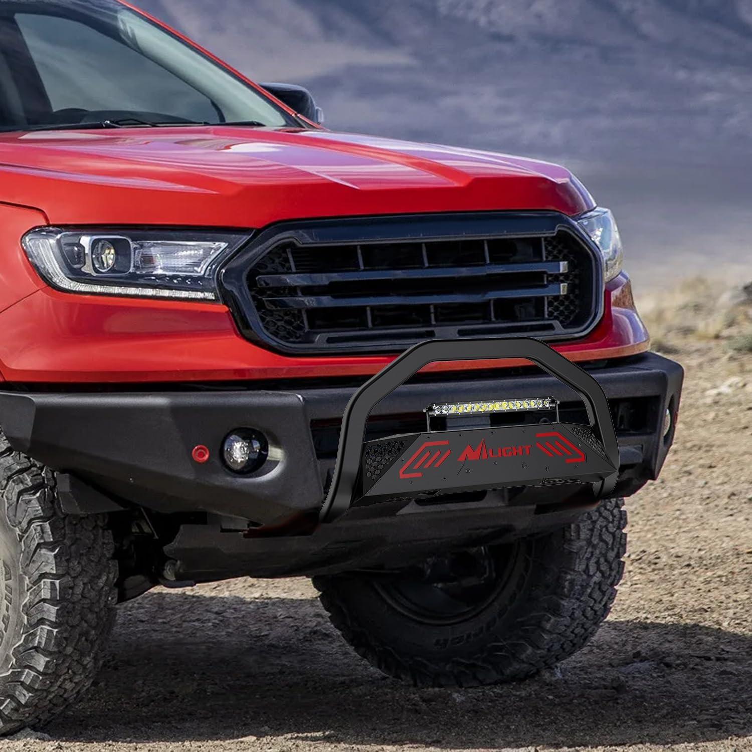 imageNilight Bull BarampampLicense Plate Hole with LED Light Bar Compatible with Toyota Tundra 19992006 for Toyota Sequoia 20012007 Truck Brush Guard Front Bumper Push Bar wGrille Skid Plate Light MountFor Ford Ranger 20192023