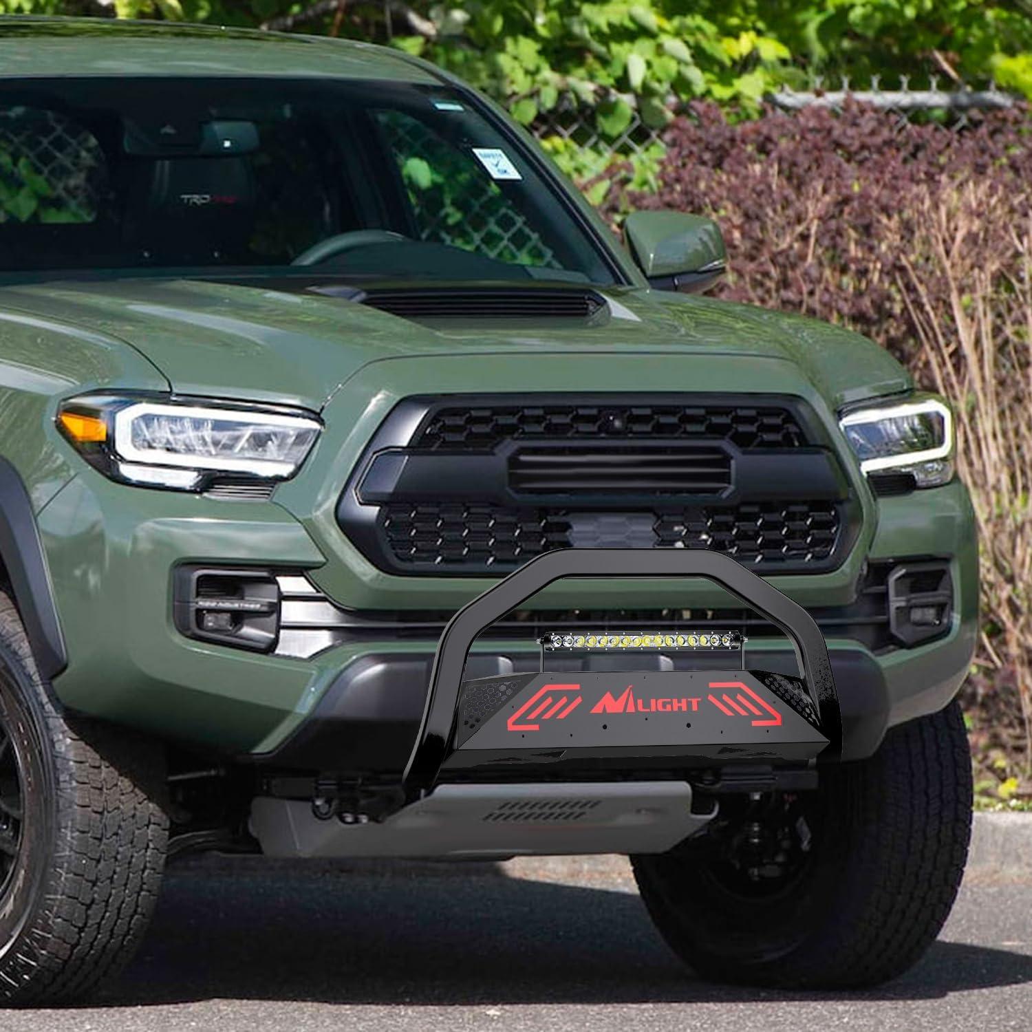 imageNilight Bull BarampampLicense Plate Hole with LED Light Bar Compatible with Toyota Tundra 19992006 for Toyota Sequoia 20012007 Truck Brush Guard Front Bumper Push Bar wGrille Skid Plate Light MountFor Toyota Tacoma 20162023
