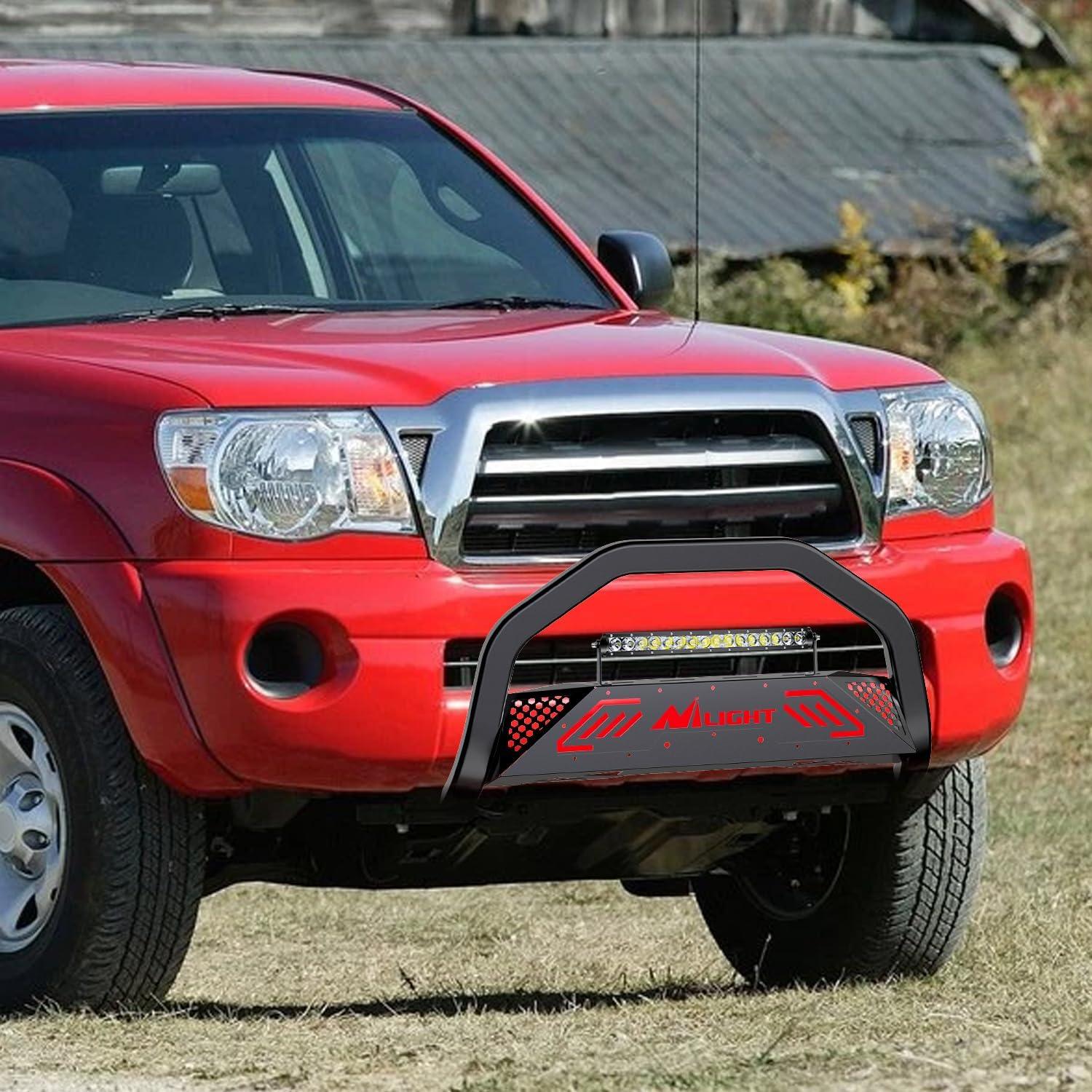 imageNilight Bull BarampampLicense Plate Hole with LED Light Bar Compatible with Toyota Tundra 19992006 for Toyota Sequoia 20012007 Truck Brush Guard Front Bumper Push Bar wGrille Skid Plate Light MountFor Toyota Tacoma 20052015