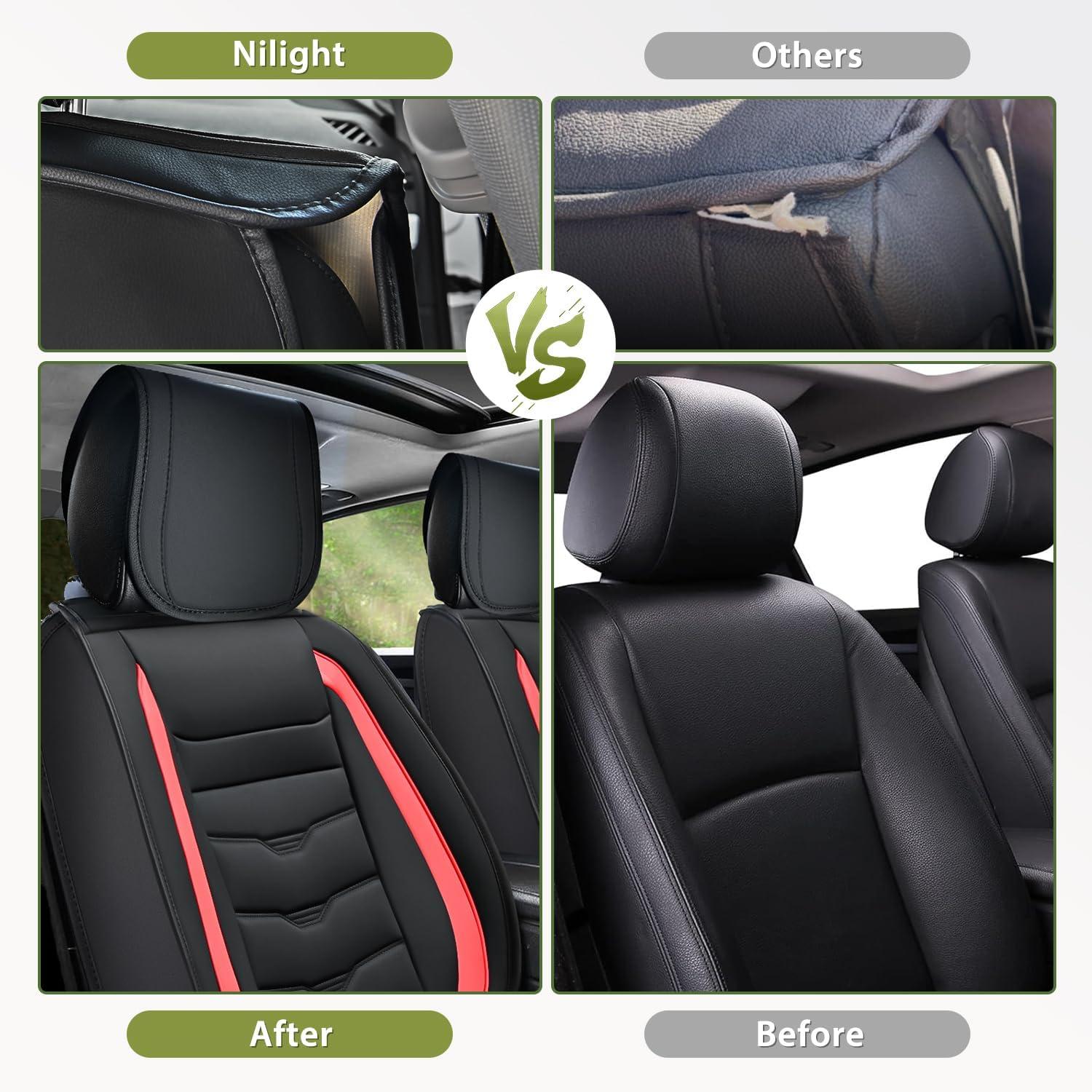 imageNilight Car Seat Covers Custom Fit 20052024 Toyota Tacoma Double Extended Crew Cab Waterproof Leather Cushion Full Set with Split Bench 4060 for SR5 TRD Sport LimitedFull Sets 5 Seat