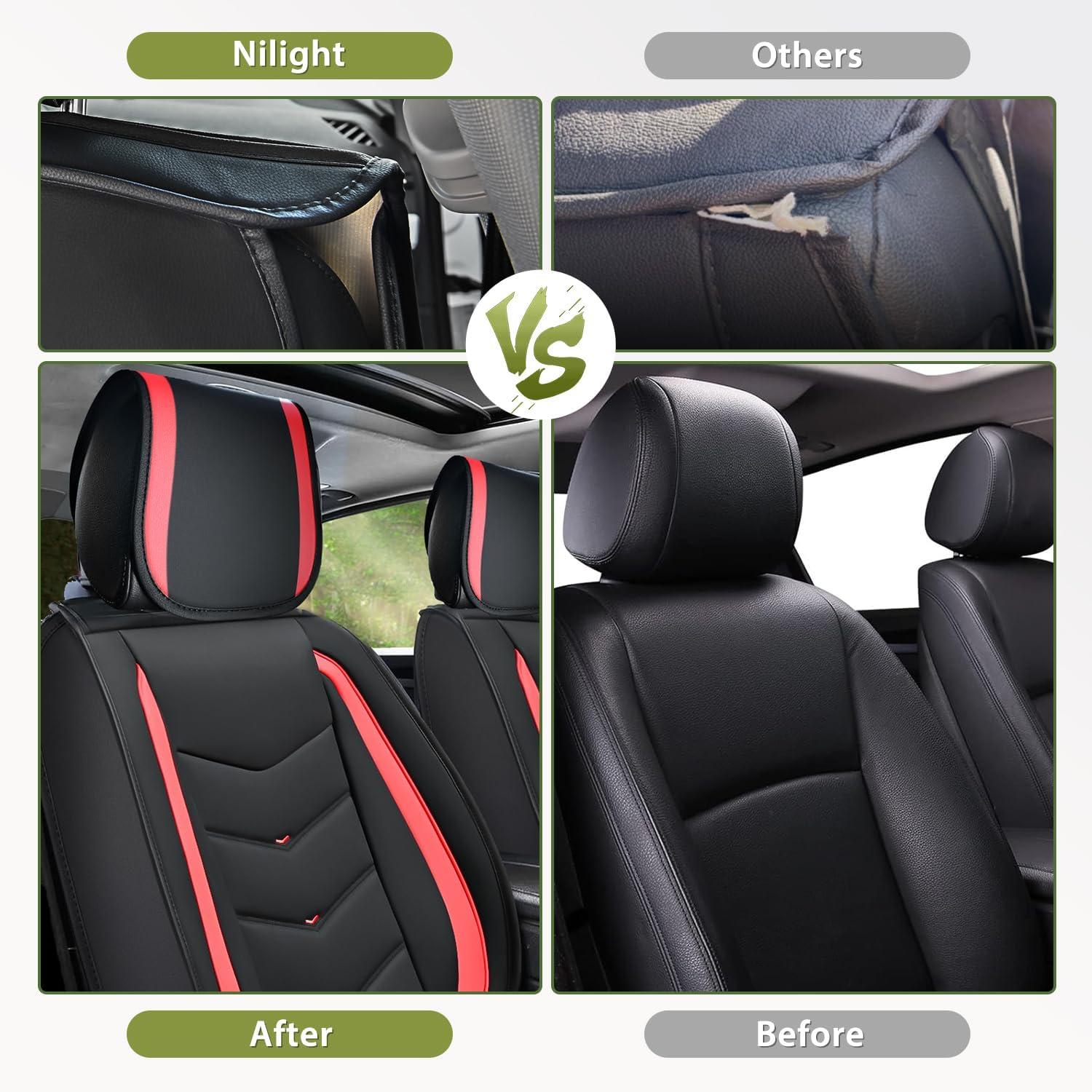 imageNilight Car Seat Covers Custom Fit 20052024 Toyota Tacoma Double Extended Crew Cab Waterproof Leather Cushion Full Set with Split Bench 4060 for SR5 TRD Sport LimitedFull Sets 5 Seat