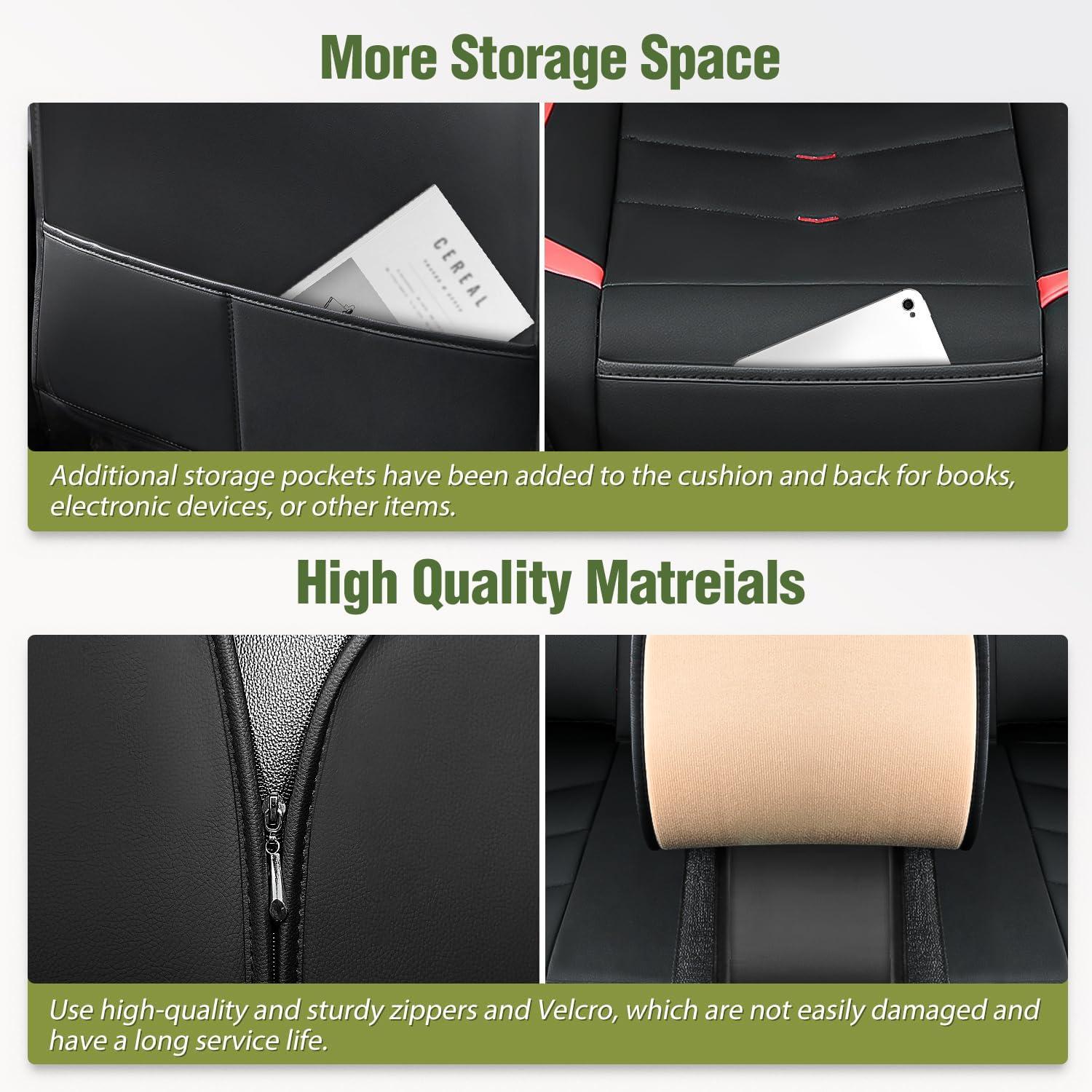 imageNilight Car Seat Covers Custom Fit 20052024 Toyota Tacoma Double Extended Crew Cab Waterproof Leather Cushion Full Set with Split Bench 4060 for SR5 TRD Sport LimitedFull Sets 5 Seat