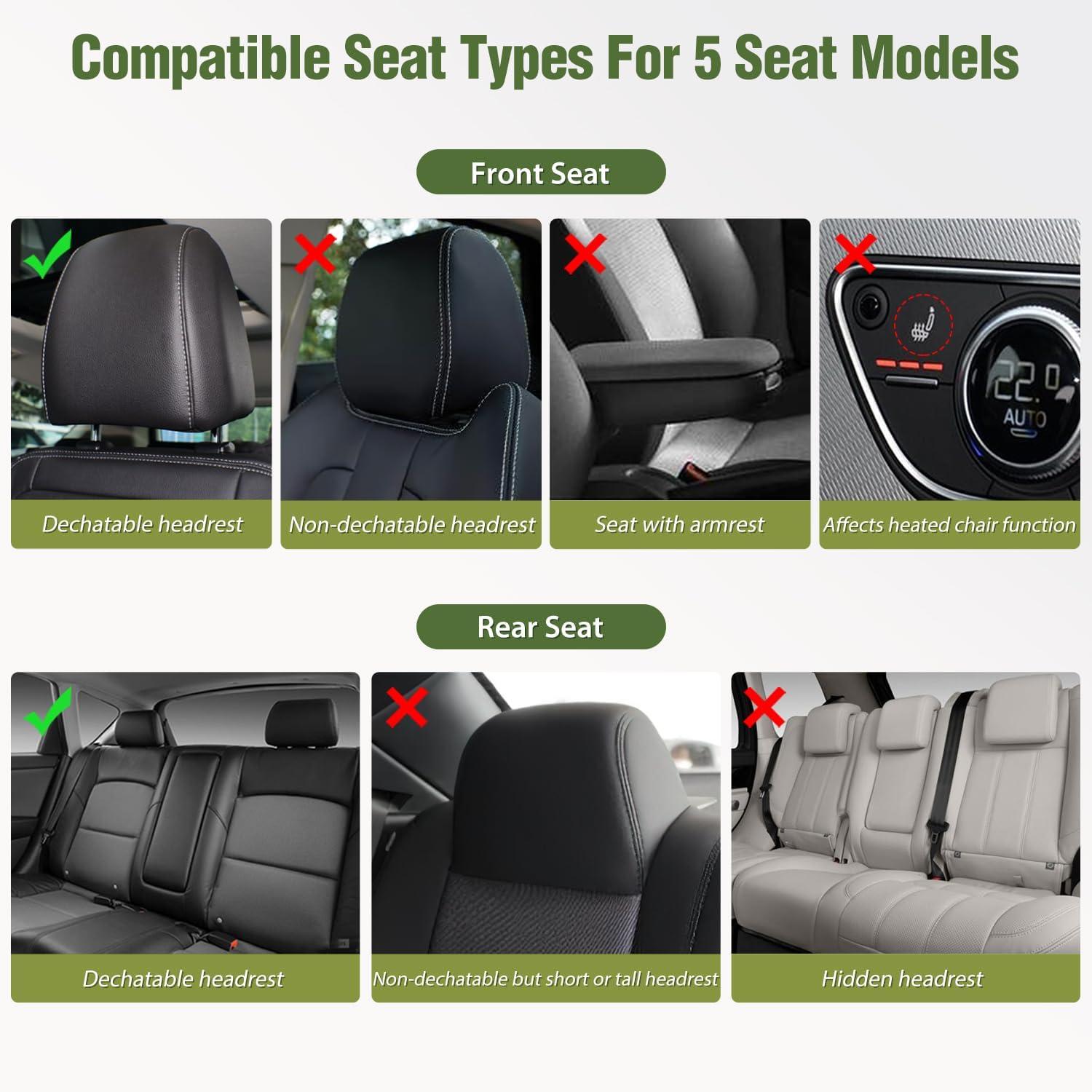 imageNilight Car Seat Covers Custom Fit 20052024 Toyota Tacoma Double Extended Crew Cab Waterproof Leather Cushion Full Set with Split Bench 4060 for SR5 TRD Sport LimitedFull Sets 5 Seat