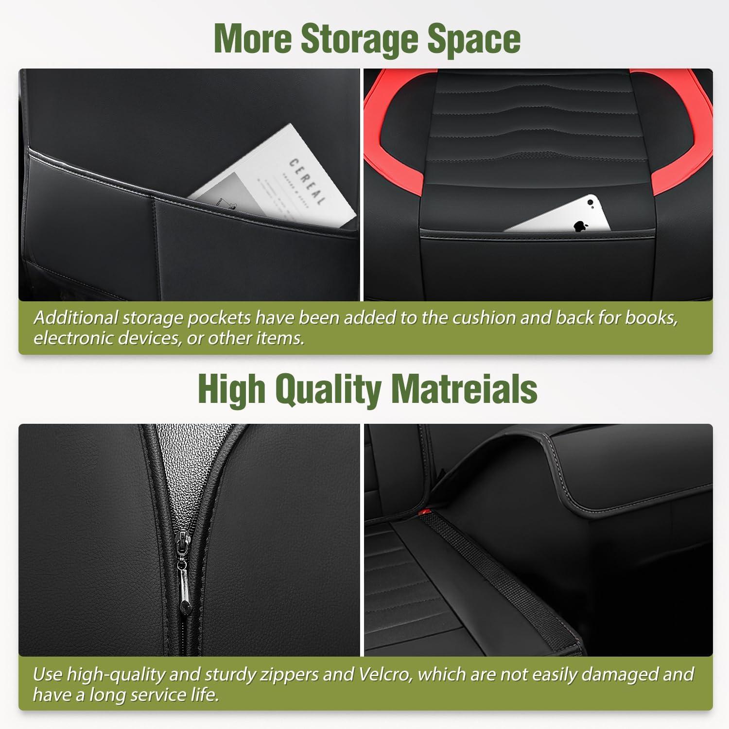imageNilight Car Seat Covers Custom Fit 20052024 Toyota Tacoma Double Extended Crew Cab Waterproof Leather Cushion Full Set with Split Bench 4060 for SR5 TRD Sport LimitedFull Sets 5 Seat