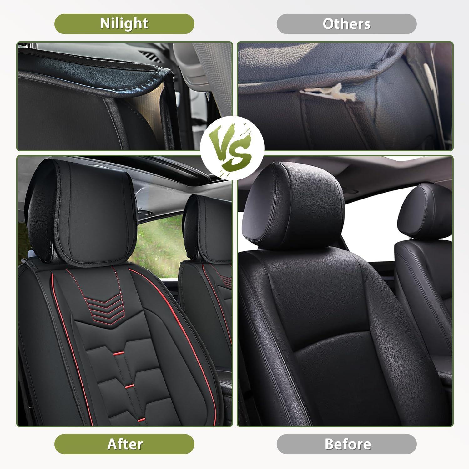 imageNilight Car Seat Covers Custom Fit 20052024 Toyota Tacoma Double Extended Crew Cab Waterproof Leather Cushion Full Set with Split Bench 4060 for SR5 TRD Sport LimitedFull Sets 5 Seat