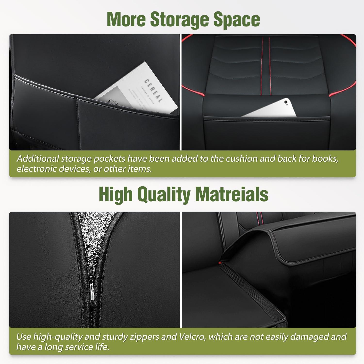 imageNilight Car Seat Covers Custom Fit 20052024 Toyota Tacoma Double Extended Crew Cab Waterproof Leather Cushion Full Set with Split Bench 4060 for SR5 TRD Sport LimitedFull Sets 5 Seat