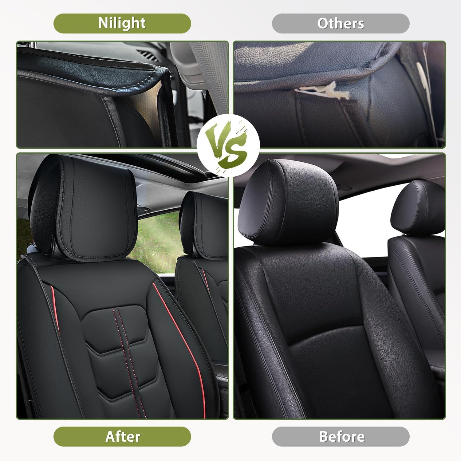 imageNilight Car Seat Covers Custom Fit 20052024 Toyota Tacoma Double Extended Crew Cab Waterproof Leather Cushion Full Set with Split Bench 4060 for SR5 TRD Sport LimitedFull Sets 5 Seat