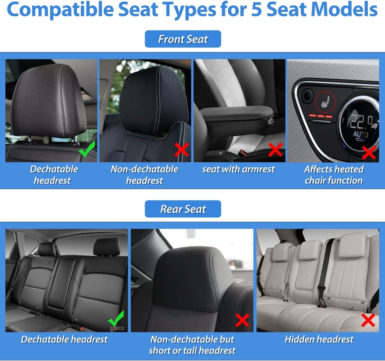 imageNilight Car Seat Covers Custom Fit 20052024 Toyota Tacoma Double Extended Crew Cab Waterproof Leather Cushion Full Set with Split Bench 4060 for SR5 TRD Sport LimitedFull Sets 5 Seat