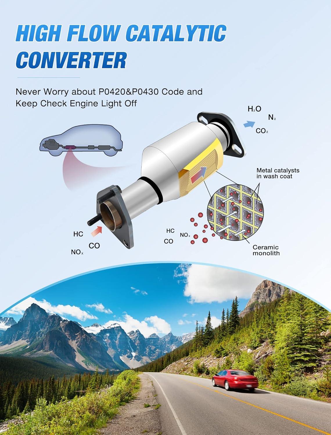 imageNilight Catalytic Converter for 20052011 Frontier 20052012 Pathfinder 20052015 Xterra 20122017 NV1500 NV2500 NV3500 Rear Passenger and Driver SideFront Passenger and Driver Side