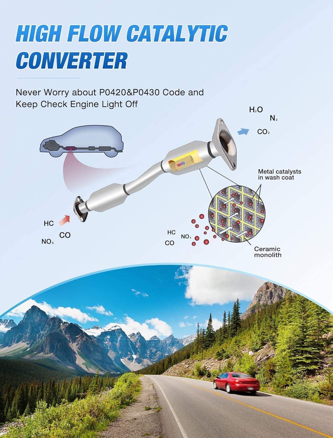 imageNilight Catalytic Converter for Nissan Sentra 20L 2007 2008 2009 2010 2011 2012Custom Fit CatEPA Standard