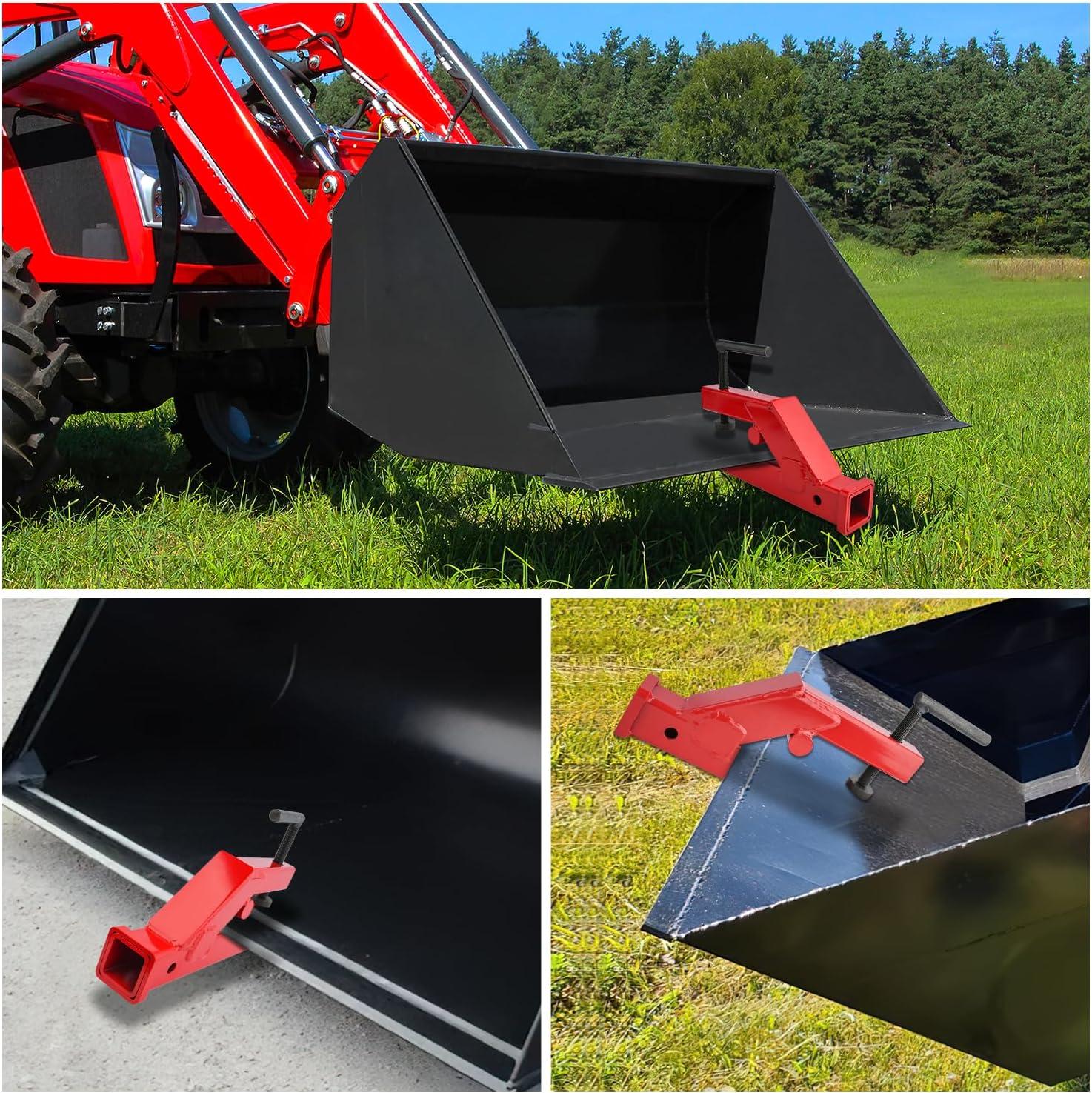 imageNilight Clamp On Trailer Hitch 2quot Ball Mount Receiver Adapter Compatible with Tractor Bucket Forklift Hitch Attachment for Deere Bobcat Bucket