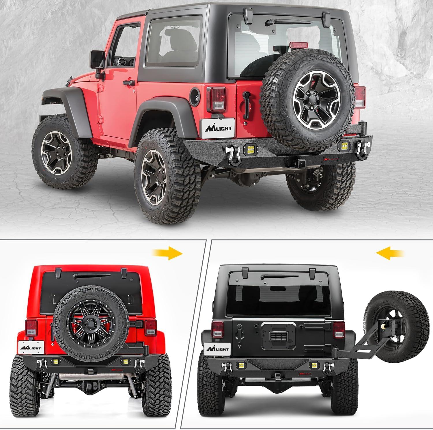 imageNilight Door Storage Rack Movable Cart Door Holder Sliding Bracket Hanger for Wrangler JK JL Gladiator JT 2007 2008 2009 2010 2011 2012 2013 2014 2015 2016 2017 2018 2019 2020 2021 2022 2023 2024 2025JK Rear Bumper 20072018