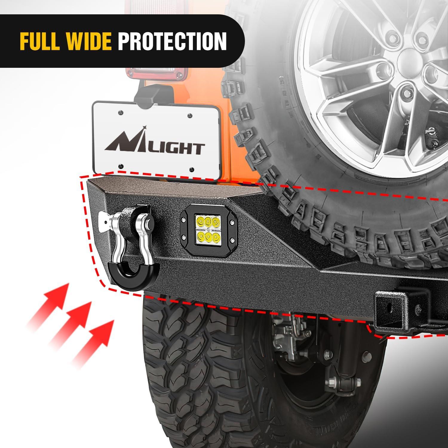 imageNilight Door Storage Rack Movable Cart Door Holder Sliding Bracket Hanger for Wrangler JK JL Gladiator JT 2007 2008 2009 2010 2011 2012 2013 2014 2015 2016 2017 2018 2019 2020 2021 2022 2023 2024 2025JK Rear Bumper 20072018