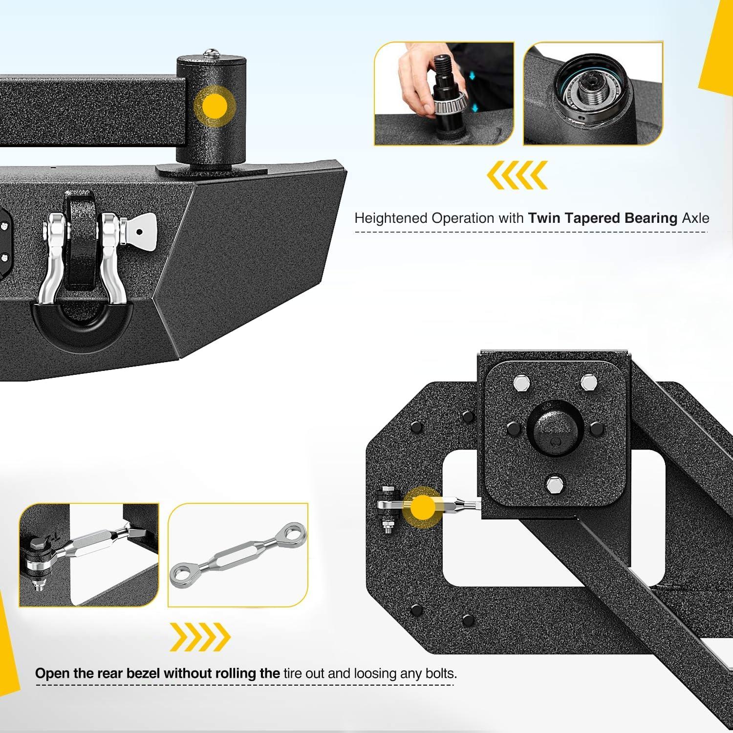 imageNilight Door Storage Rack Movable Cart Door Holder Sliding Bracket Hanger for Wrangler JK JL Gladiator JT 2007 2008 2009 2010 2011 2012 2013 2014 2015 2016 2017 2018 2019 2020 2021 2022 2023 2024 2025JL Rear Bumper 20182024