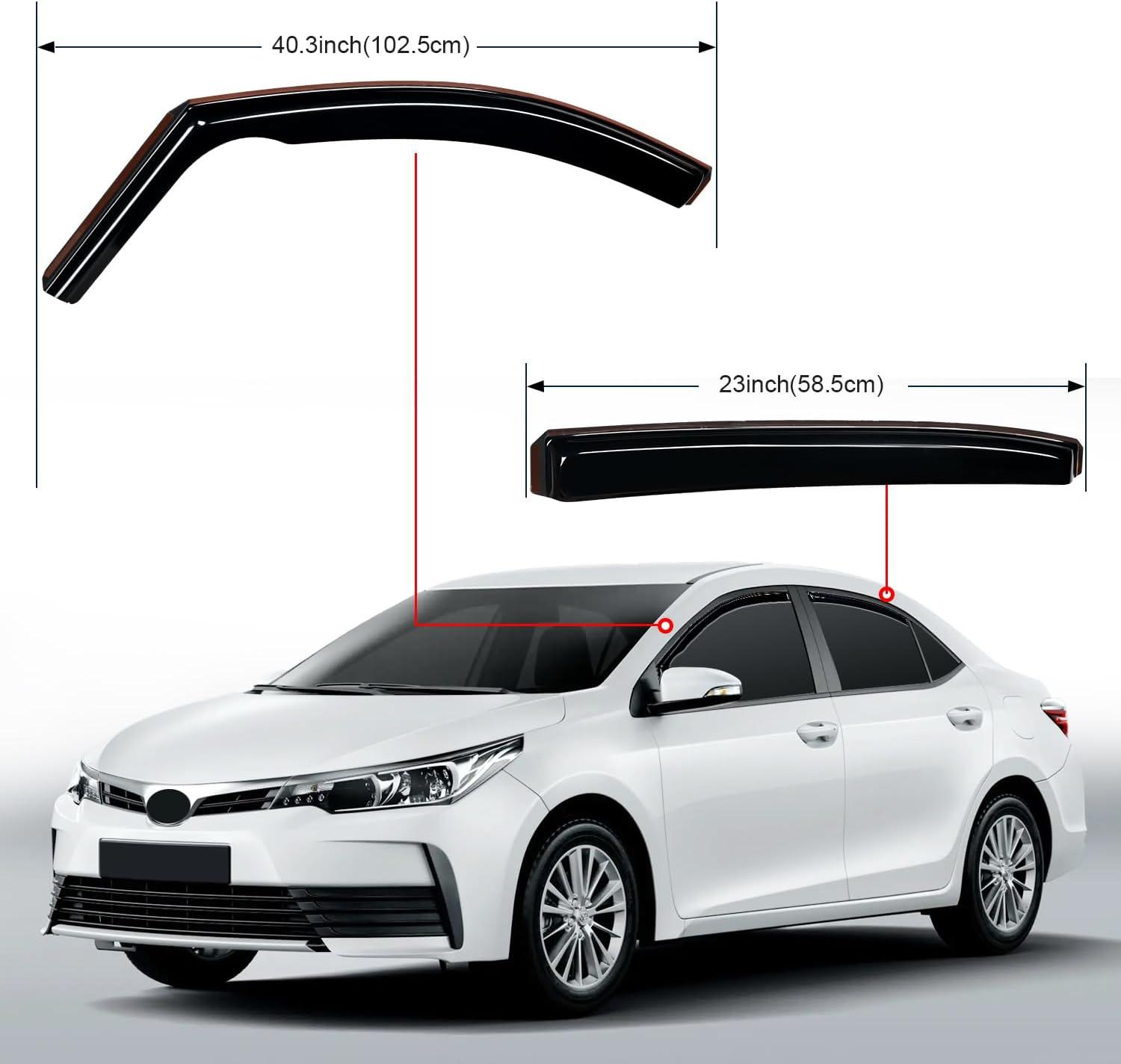 imageNilight Durable Rain Guards for Toyota Tacoma Double Cab 2016 2017 2018 2019 2020 2021 2022 2023 Window Deflectors Vent Window Visors 4 PiecesFor 20202024 Toyota Corolla