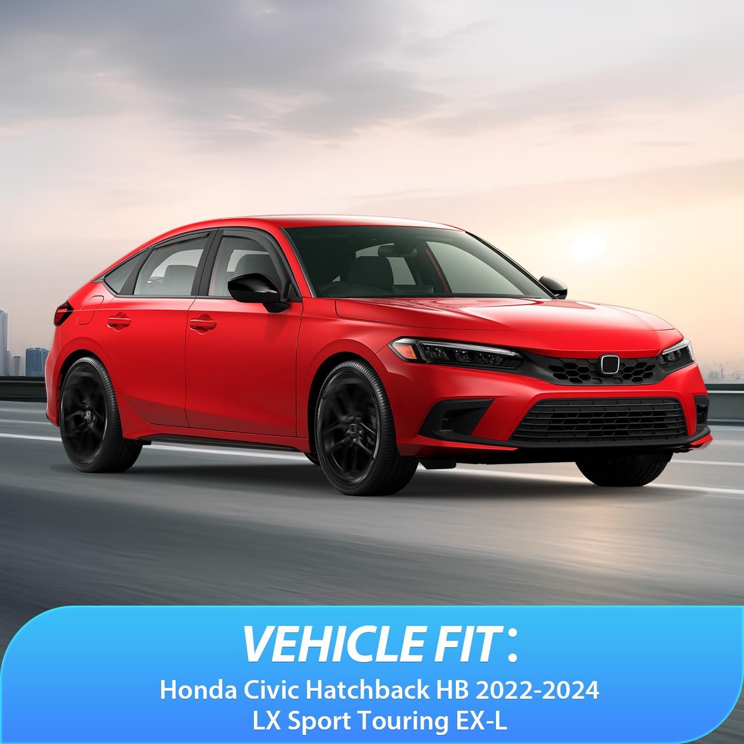 imageNilight Durable in Channel Rain Guards for Honda Civic Hatchback HB LX Sport Touring EXL 2022 2023 2024 Window Deflectors Vent Window Visors4pcsHonda Civic Hatchbac 20222024