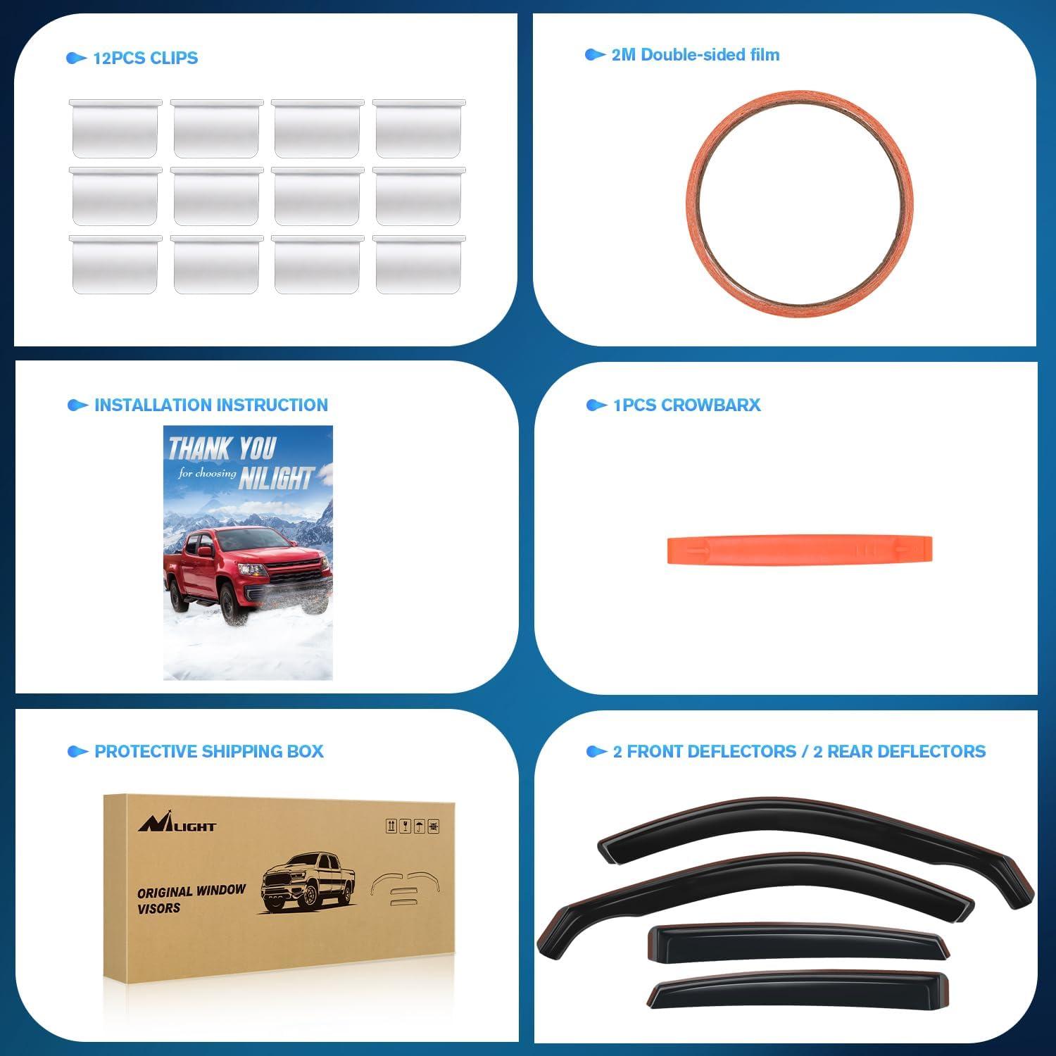 imageNilight Durable in Channel Rain Guards for Honda Civic Hatchback HB LX Sport Touring EXL 2022 2023 2024 Window Deflectors Vent Window Visors4pcsHonda Civic Hatchbac 20222024