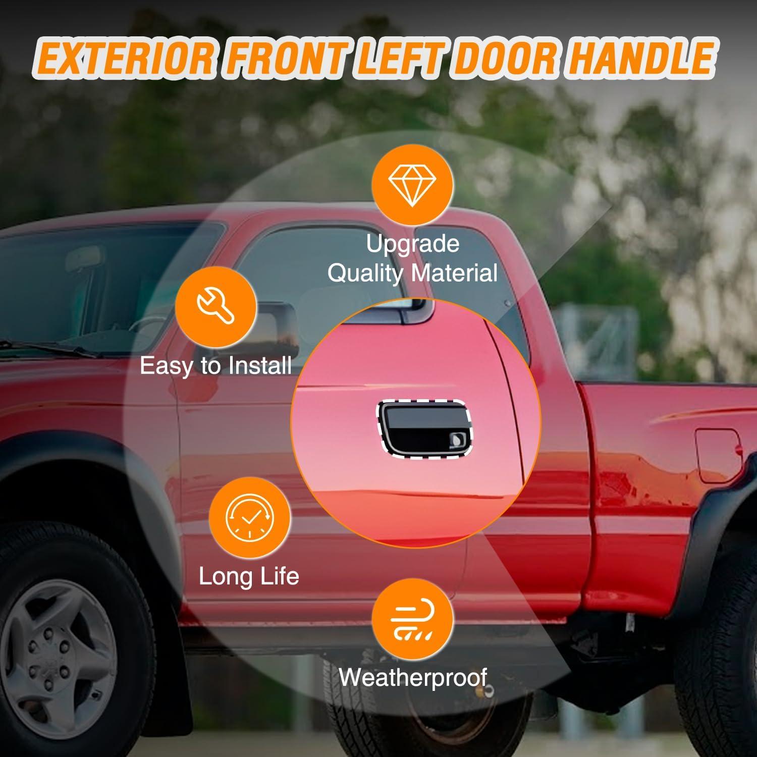imageNilight Exterior Front Driver Car Door Handle with Key Hole Compatible with 1995 96 97 98 99 00 01 02 03 2004 Toyota Tacoma Outside Door Handles Black Replaces OEM 91319 79344 6922035020TO131011719952004 Toyota Tacoma