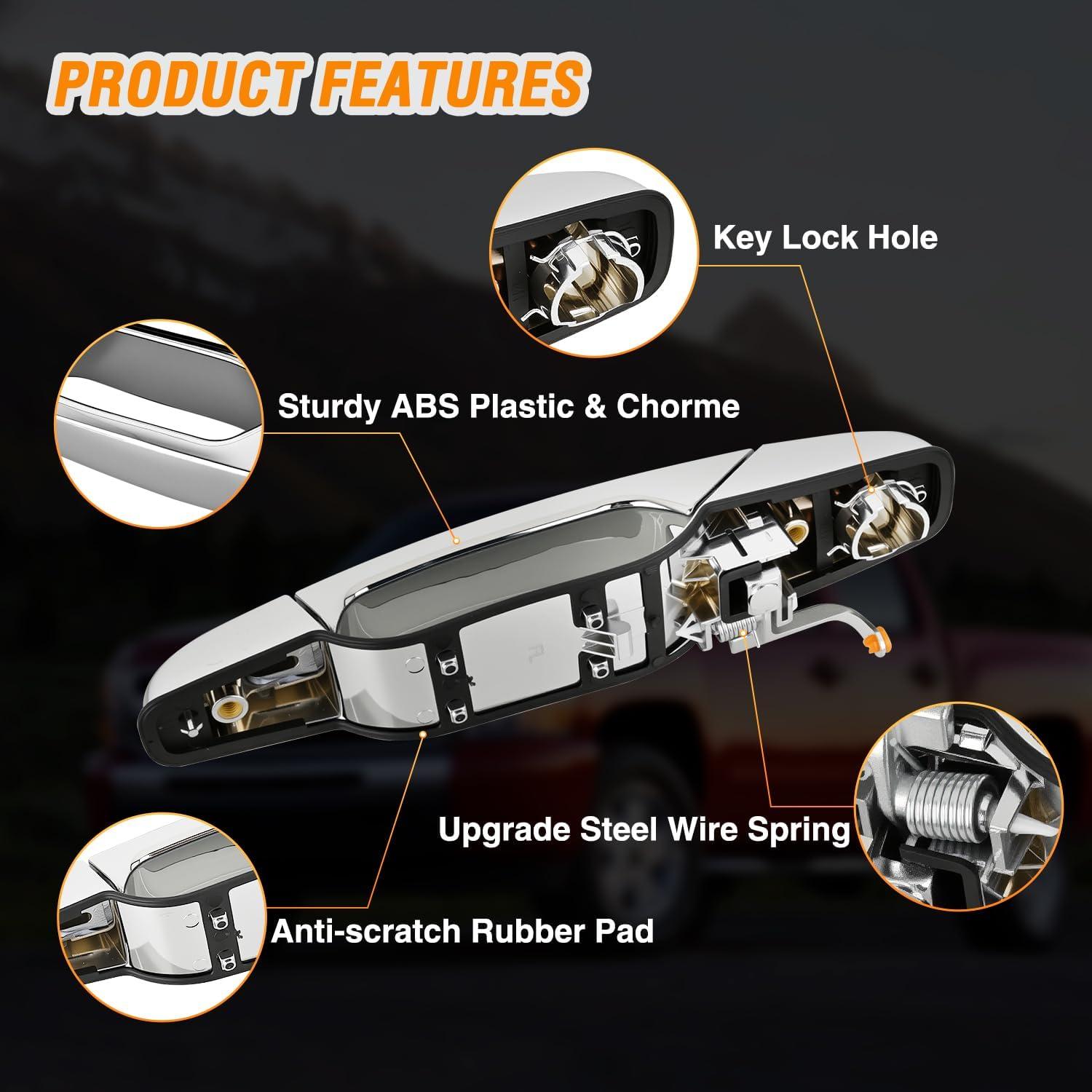 imageNilight Exterior Front Left Right Car Door Handle with Keyhole Fit for 1999 00 01 02 03 04 05 06 07 Cadillac Escalade Chevy Avalanche Silverado Tahoe GMC Sierra Yukon Denali Replaces150349851503498620072013 Chevy Silverado GMC Sierra Cadillac Suburban
