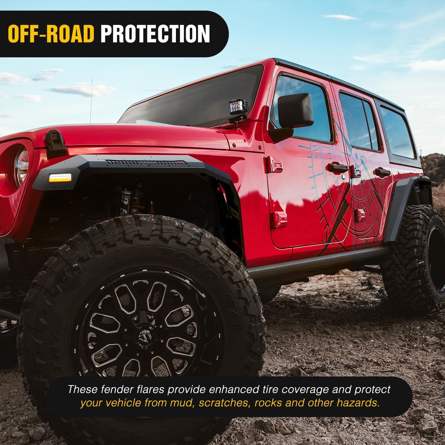 imageNilight Fender Flares Extensions SetFor 20182025 JLJLU Wide