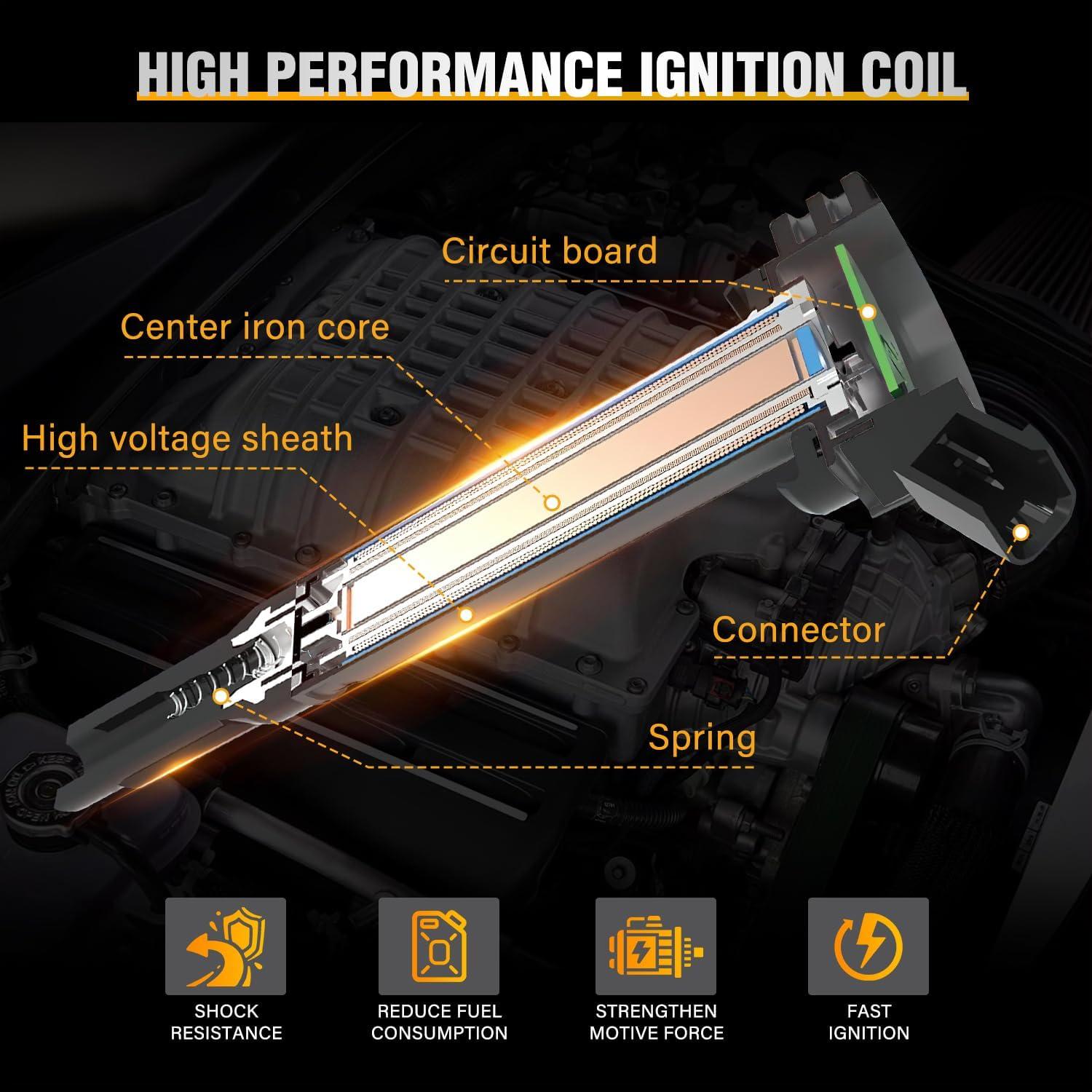 imageNilight Ignition Coil Packs Set of 4 Fit UF651 for Hyundai KIA 2011 2012 2013 2014 2015 2016 17 18 19 2020 Tucson Elantra Soul FORTE 18 20L OE 5C1861 C1804 1788511 273002E000 2pin Ignition CoilsFit HYUNDAIKIA 20112020