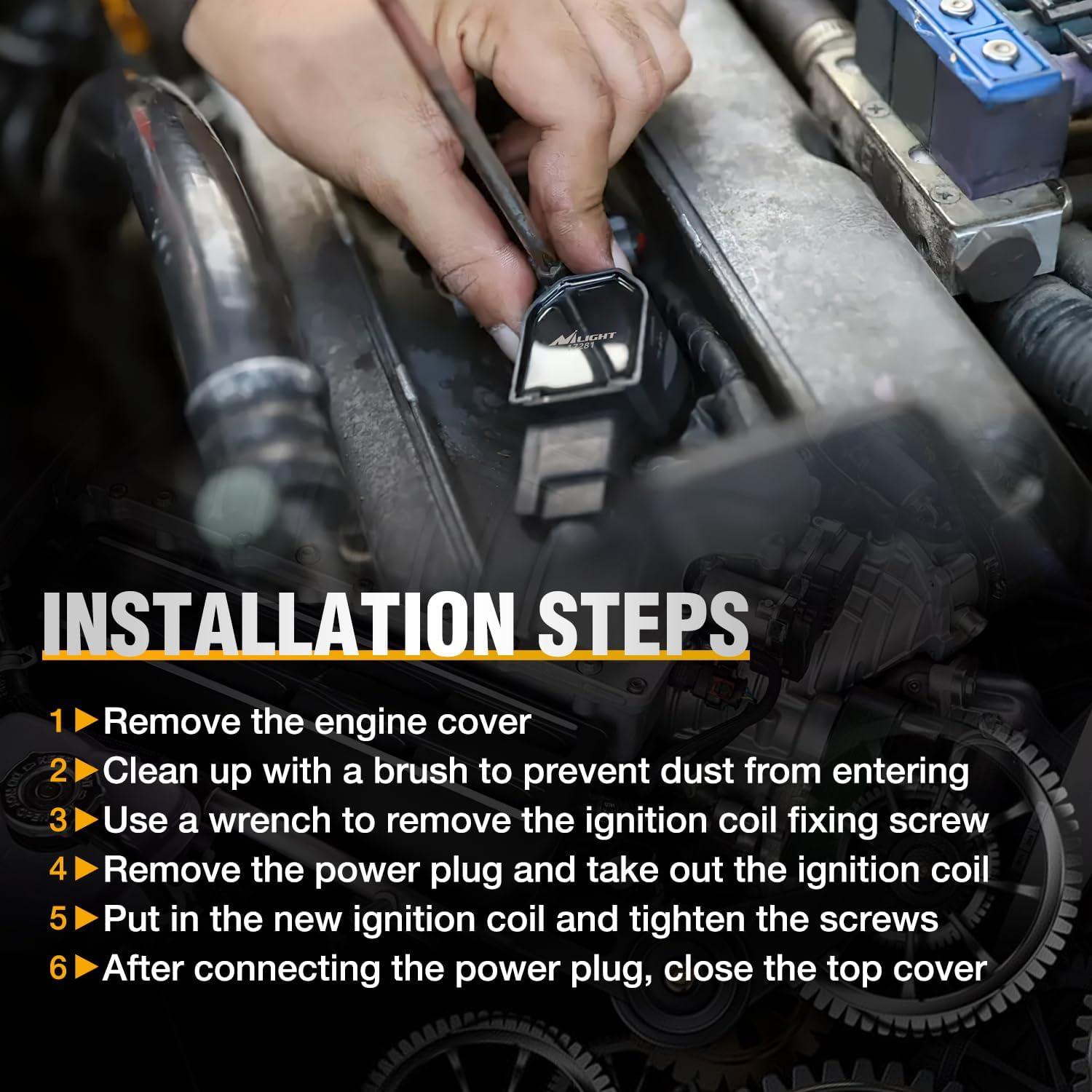 imageNilight Ignition Coil Packs Set of 4 Fit UF651 for Hyundai KIA 2011 2012 2013 2014 2015 2016 17 18 19 2020 Tucson Elantra Soul FORTE 18 20L OE 5C1861 C1804 1788511 273002E000 2pin Ignition CoilsFit DodgeChryslerJeep 20112016