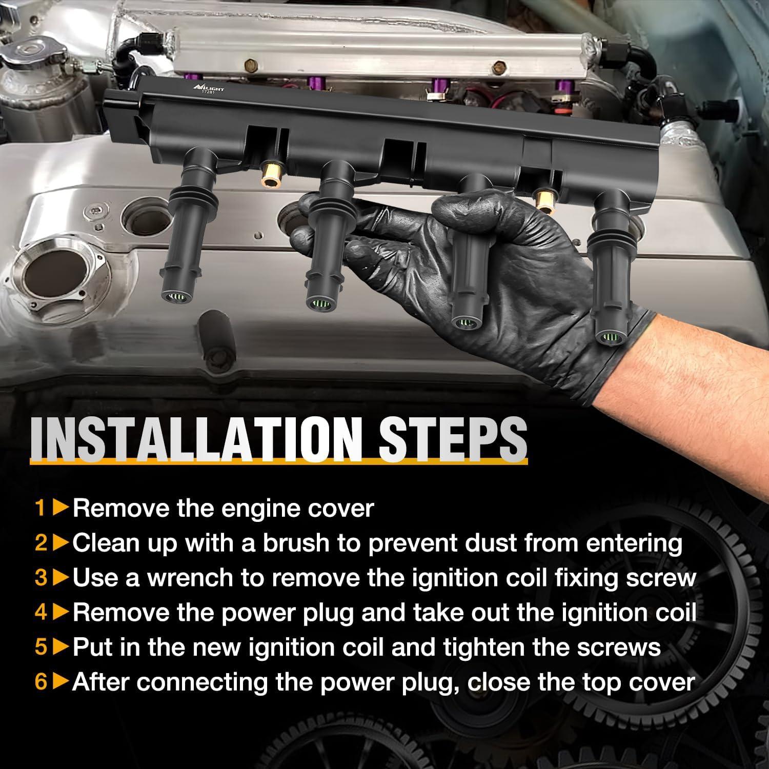 imageNilight Ignition Coil Packs Set of 4 Fit UF651 for Hyundai KIA 2011 2012 2013 2014 2015 2016 17 18 19 2020 Tucson Elantra Soul FORTE 18 20L OE 5C1861 C1804 1788511 273002E000 2pin Ignition CoilsFit ChevroletBuickCadillac 20112018