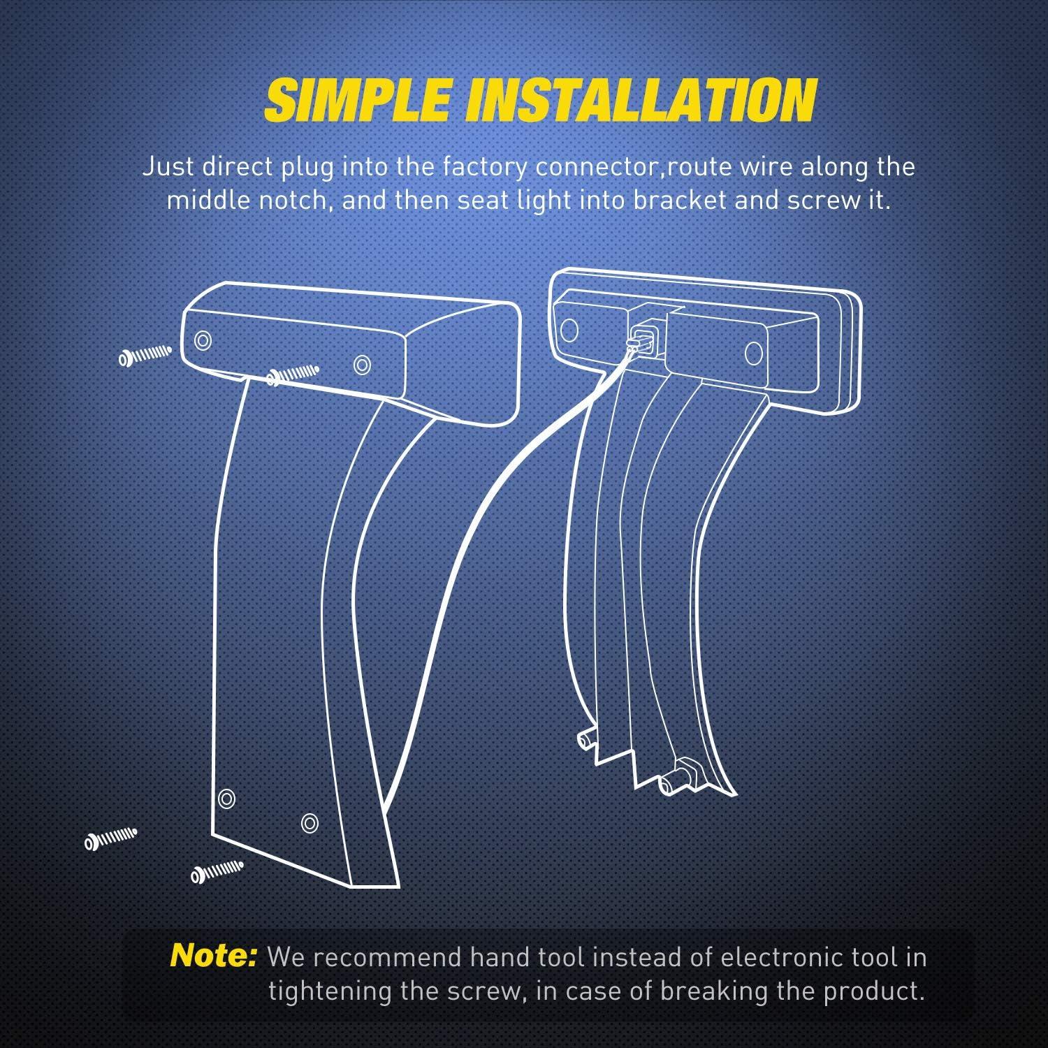 imageNilight JK Tail Light LED Red Running Stop Brake Turn Signals Lights White Reverse Back Up DOT APPROVED Smoked Lens Taillight Compatible with 20072018 Wrangler JKUJK 20072017 Third Brake Light