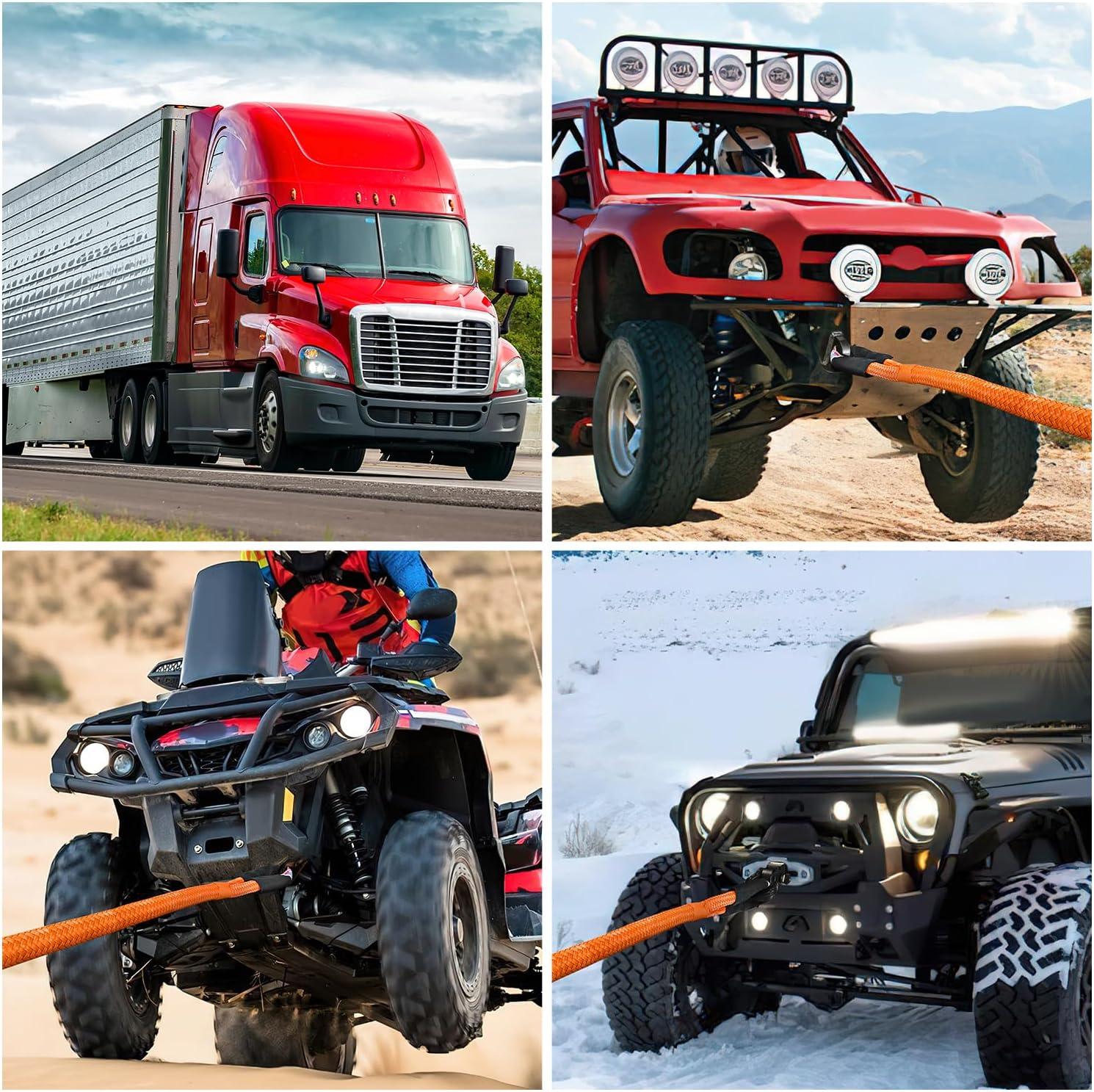 imageNilight Kinetic Recovery Rope 33000 LBS 1quot x 30ft Snatch Strap Heavy Duty Offroad Towing Starp Kit Vehicle Recovery kit for UTV ATV SUV Truck Car Jeep Tractor118in x 30ft Rope