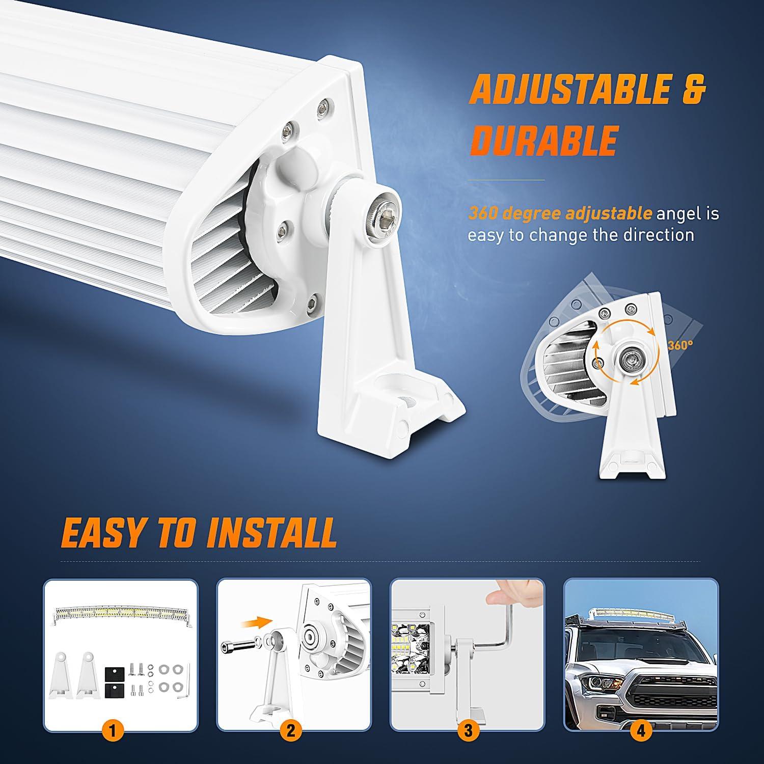 imageNilight LED Light Bar 42Inch 240W Spot Flood Combo Driving Lamp Roof Bumper Off Road Lights LED Work Light Pods for Trucks Pickup SUV ATV UTV Boat 4x4 Van Camperwhite