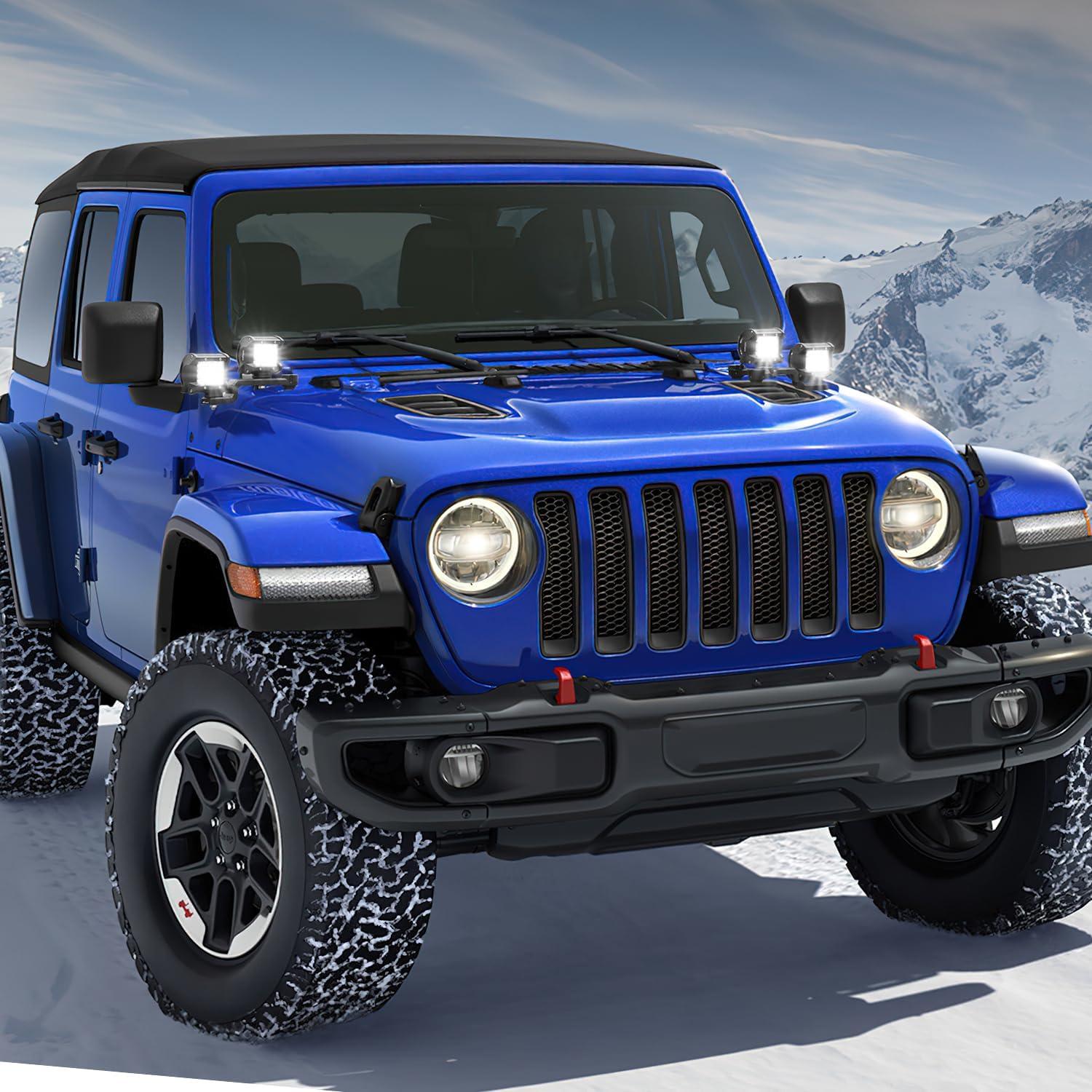 imageNilight Light Mounting Bracket Hood Cowl Mount Brackets for Front APillar Auxiliary Offroad LED Pod Light Work Lights on 20182023 Jeep Wrangler JLJLU 20202023 Gladiator JTDual APillar JLJLU JT