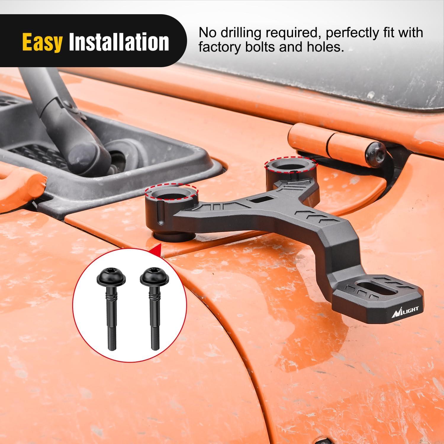imageNilight Light Mounting Bracket Hood Cowl Mount Brackets for Front APillar Auxiliary Offroad LED Pod Light Work Lights on 20182023 Jeep Wrangler JLJLU 20202023 Gladiator JTDual APillar JLJLU JT