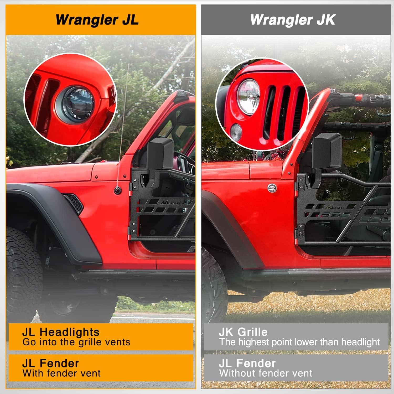 imageNilight Off Road Front Rear Tubular Doors with Side View Mirrors Compatible with 2018 2019 2020 2021 2022 2023 Wrangler JL 2020 2021 2022 2023 Gladiator JT 4 Door Only 2 Years Warranty2 Front Tubular Doors 20182023 JLJT