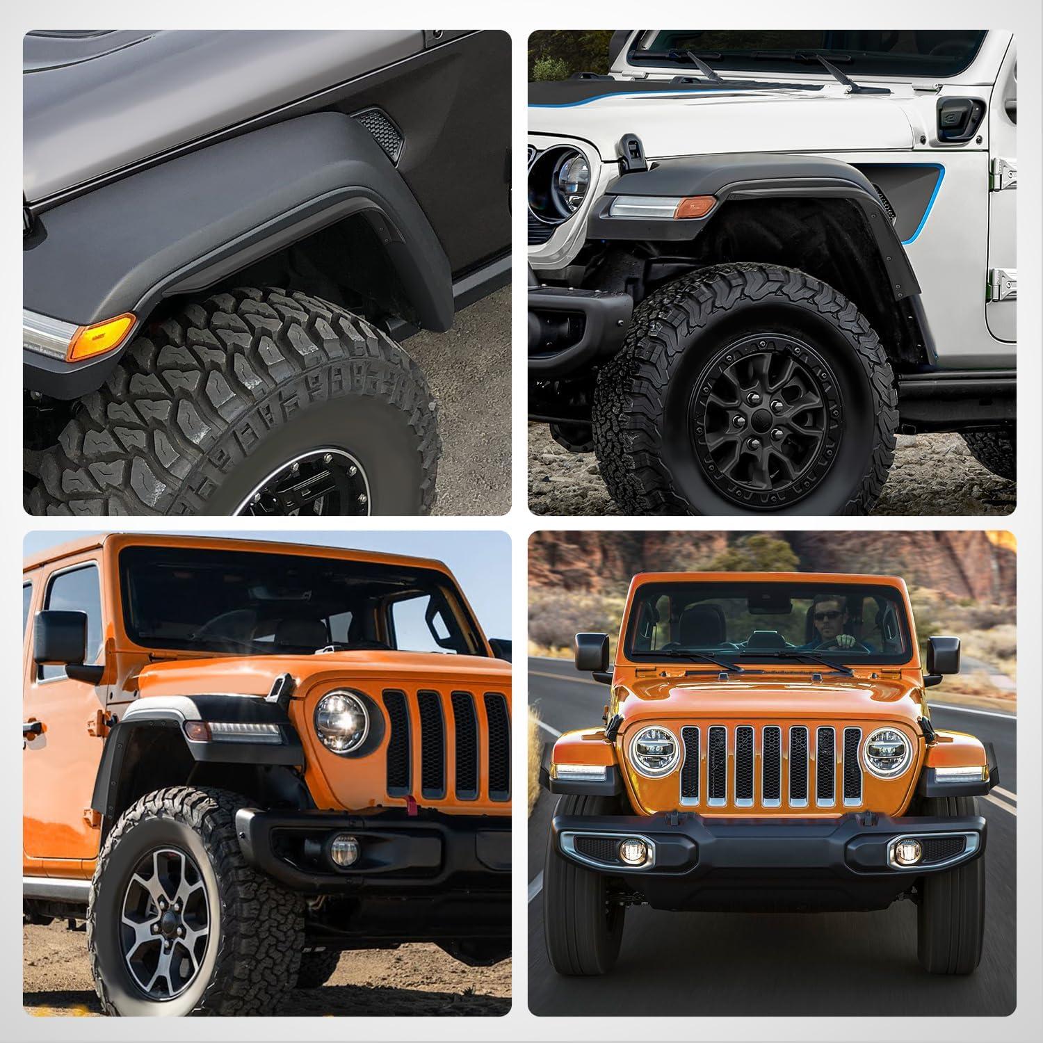 imageNilight OffRoad Fender Flares Kit Compatible with 20072018 Wrangler JK 24 Doors HeavyDuty Solid Steel Black Textured Fenders for Unlimited JK Front ampamp Rear Flat4pcsJK63DFor 20182025 Rubicon