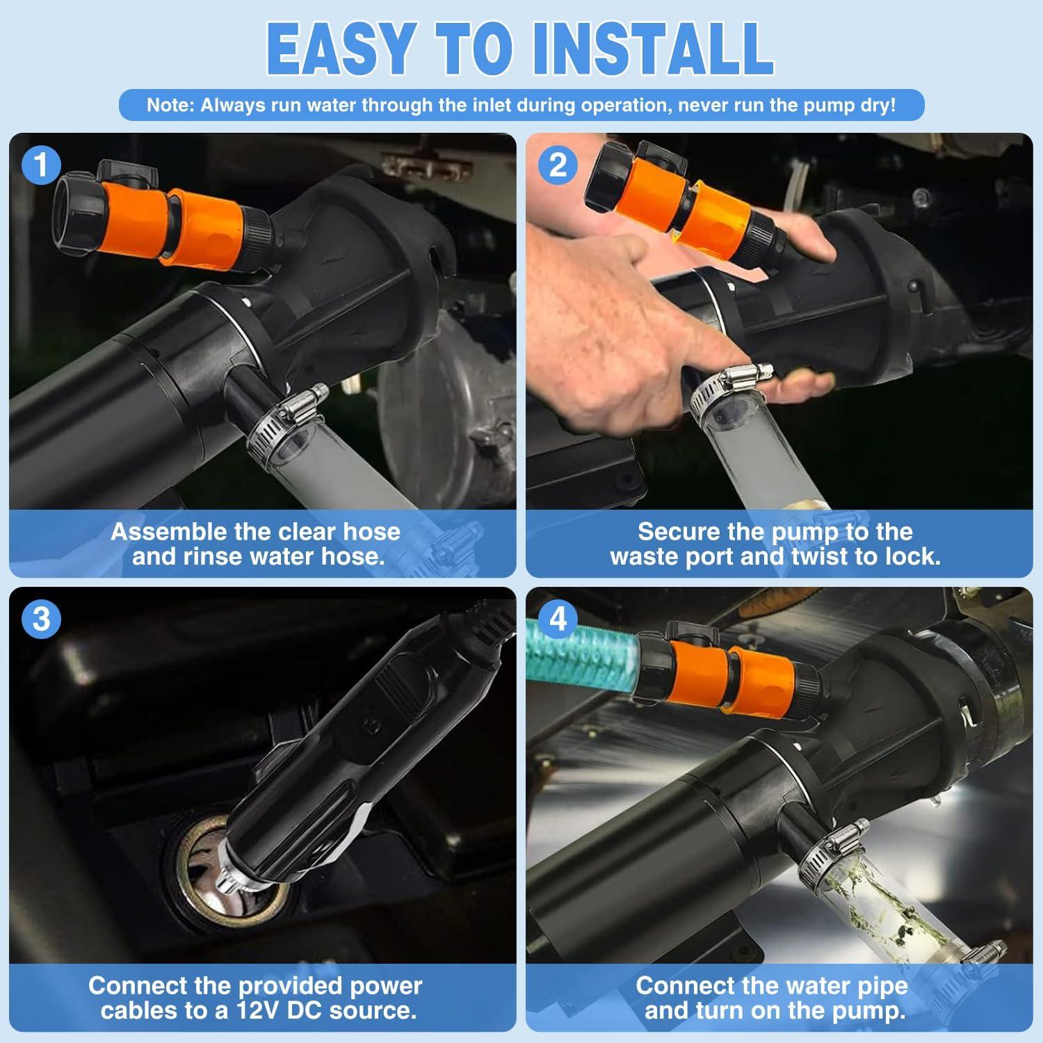 imageNilight RV Water Pump 12v Water Pump 35 GPM 45 PSI with Pressure Switch and Strainer Heavy Duty Diaphragm Pump 12 Volt DC Upgrade SelfPriming Low Noice for RV Marine Yacht Caravan Camper Trailer120GPM Macerator Pump