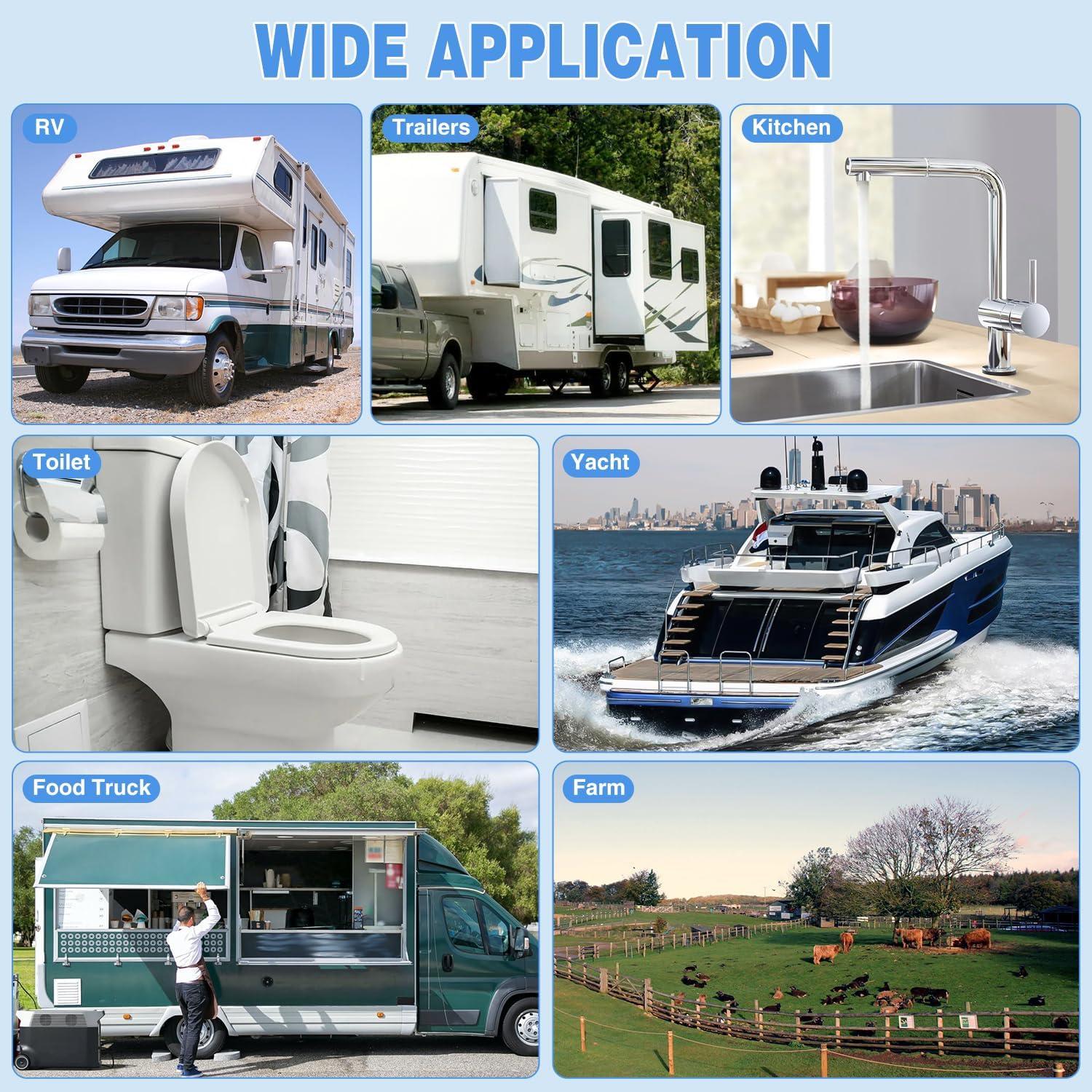 imageNilight RV Water Pump 12v Water Pump 35 GPM 45 PSI with Pressure Switch and Strainer Heavy Duty Diaphragm Pump 12 Volt DC Upgrade SelfPriming Low Noice for RV Marine Yacht Caravan Camper Trailer120GPM Macerator Pump