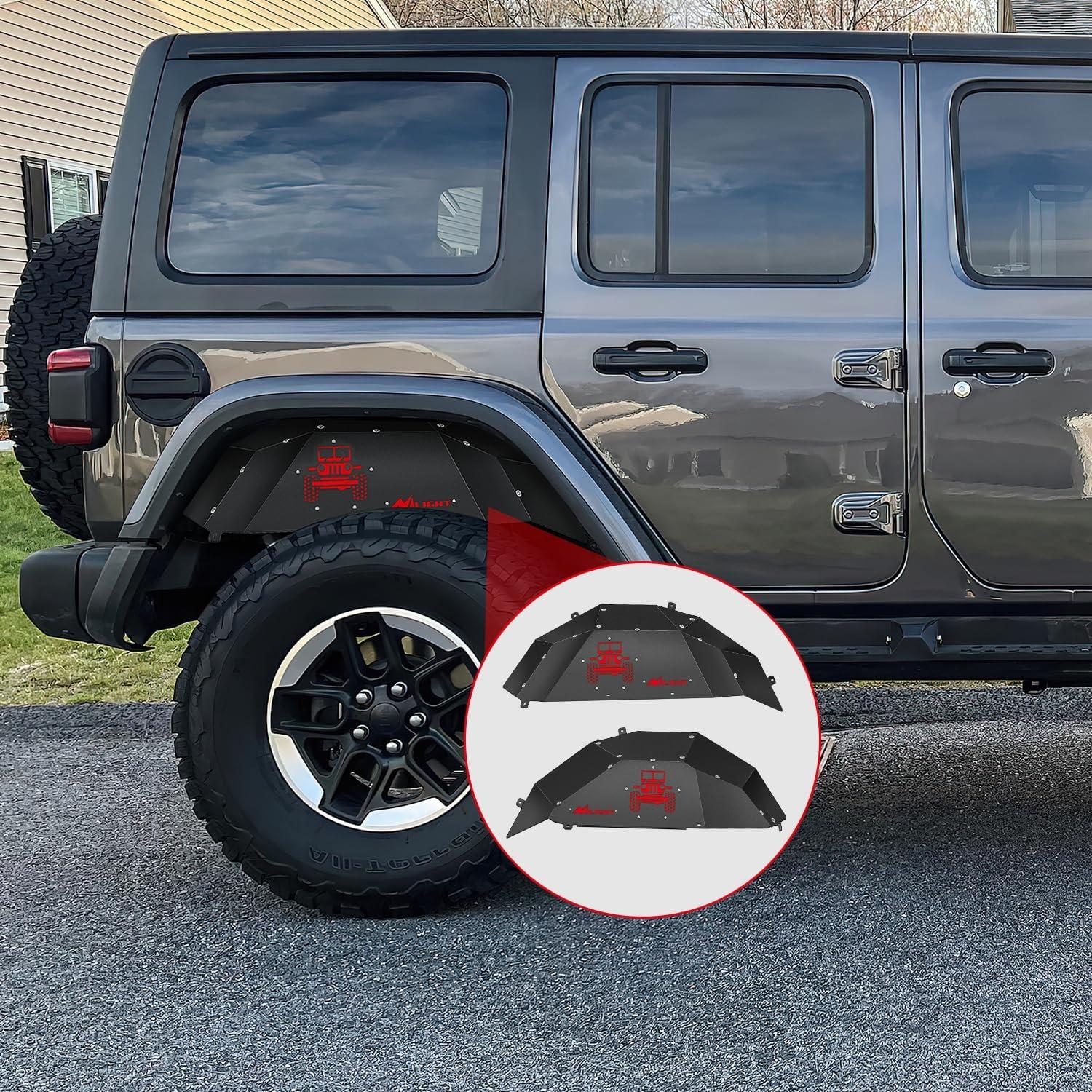 imageNilight Rear Inner Fender Liners Steel Wheel Cover Fit for 20072018 Wrangler JK JKU 4WD 4Door2Door Unlimited Bolton Style Fender Flares Splash Guards2Pcs Rear JL 20182025