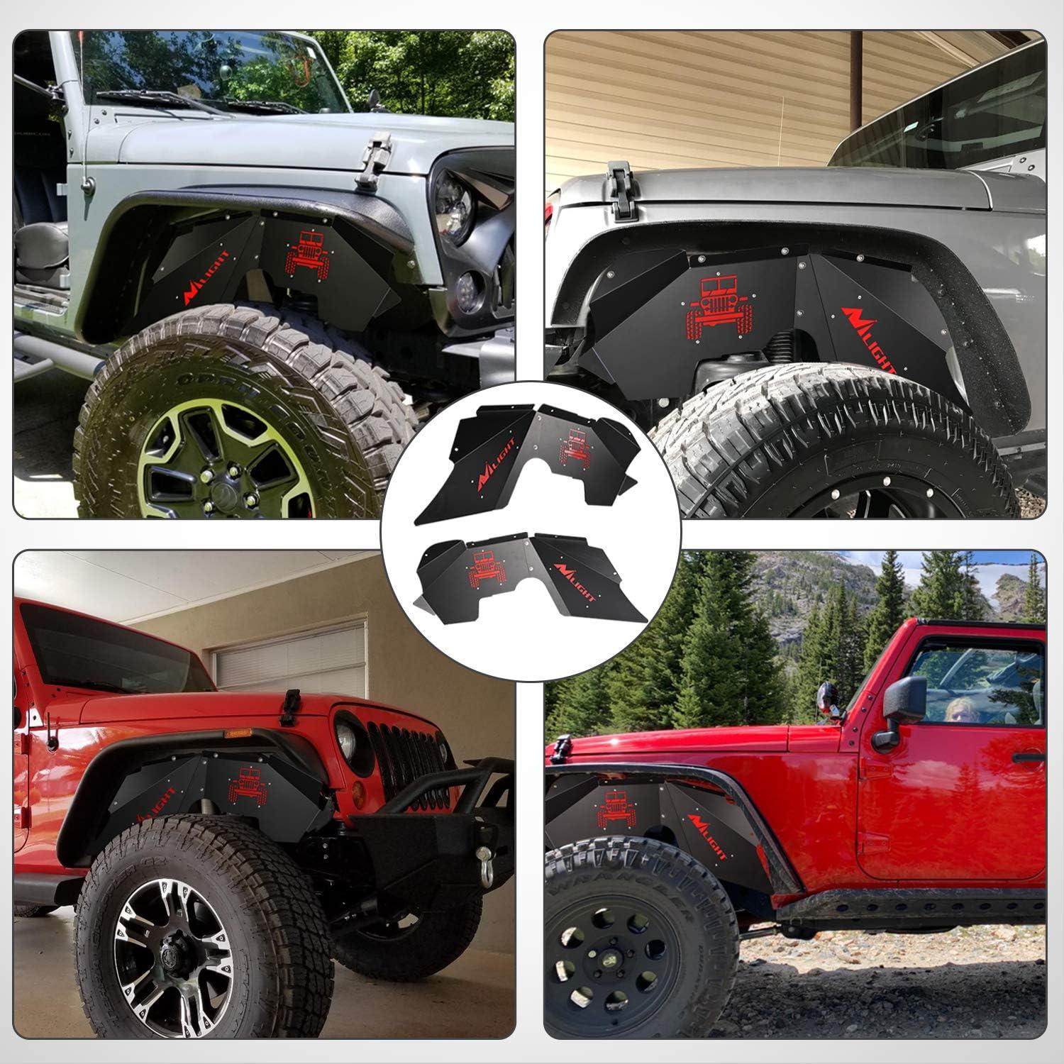 imageNilight Rear Inner Fender Liners Steel Wheel Cover Fit for 20072018 Wrangler JK JKU 4WD 4Door2Door Unlimited Bolton Style Fender Flares Splash GuardsFront 2Pcs JK 20072018