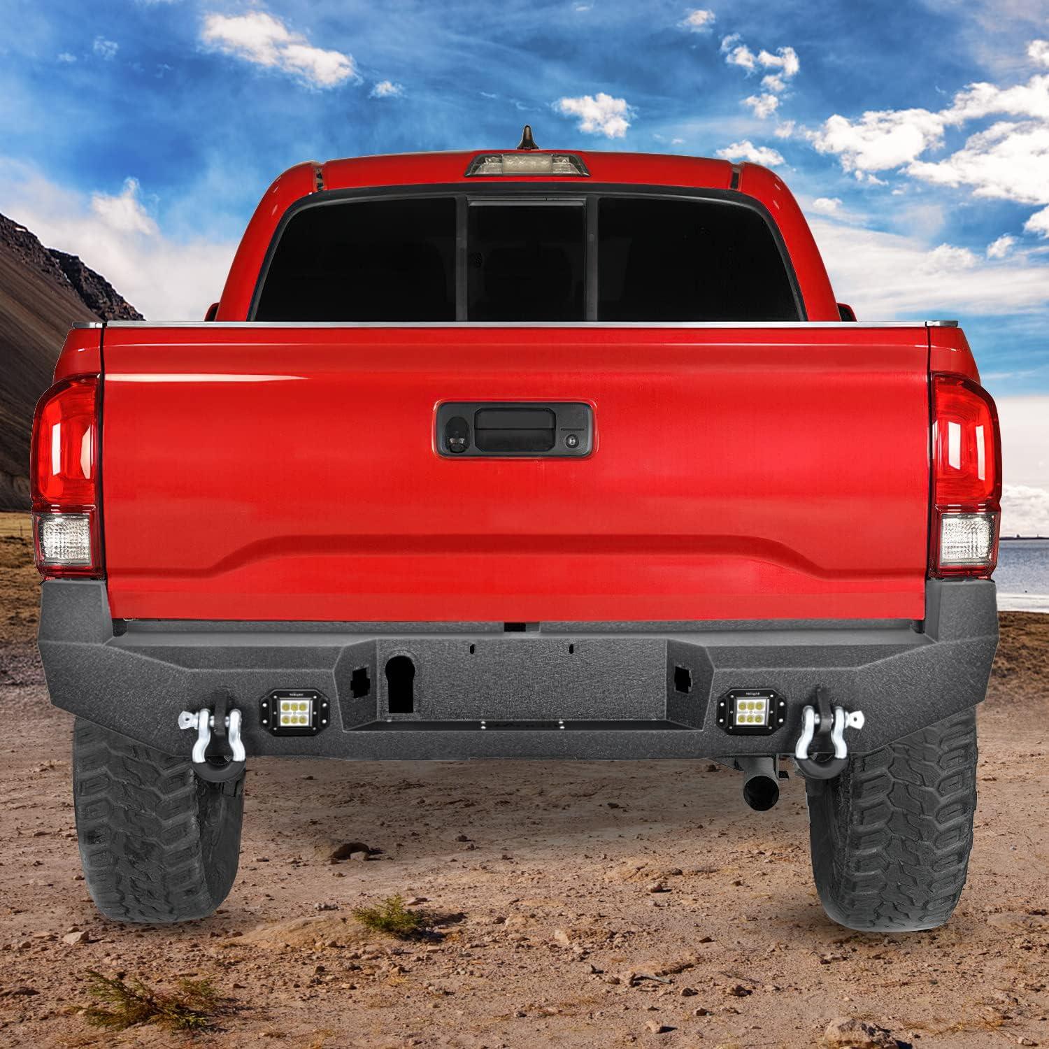 imageNilight Rear Step Bumper Compatible with 2020 2021 2022 2023 2024 2025 Gladiator JT Super Duty Pickup Truck Bumper with LED Lights Sensor Holes and DringsRear Bumper