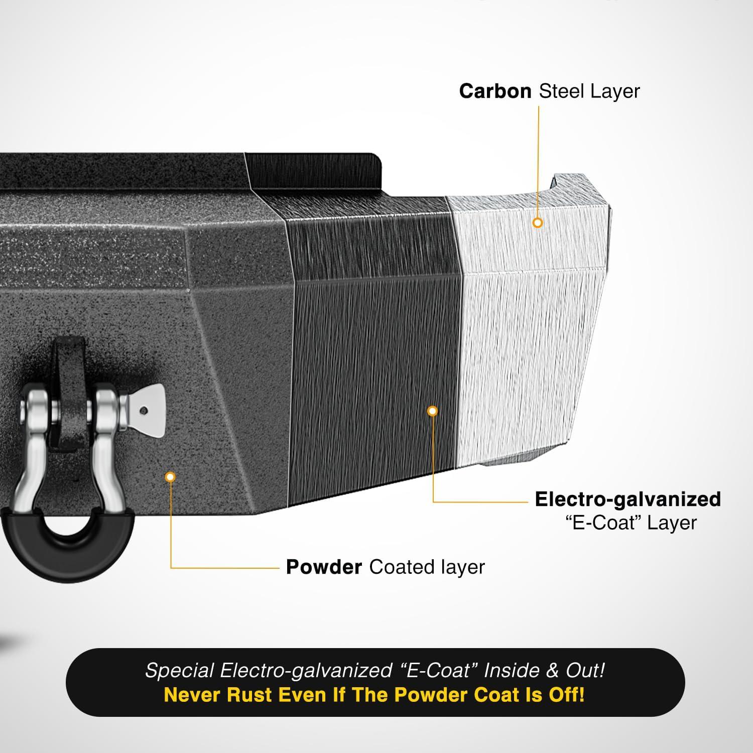 imageNilight Rear Step Bumper Compatible with 2020 2021 2022 2023 2024 2025 Gladiator JT Super Duty Pickup Truck Bumper with LED Lights Sensor Holes and DringsRear Bumper