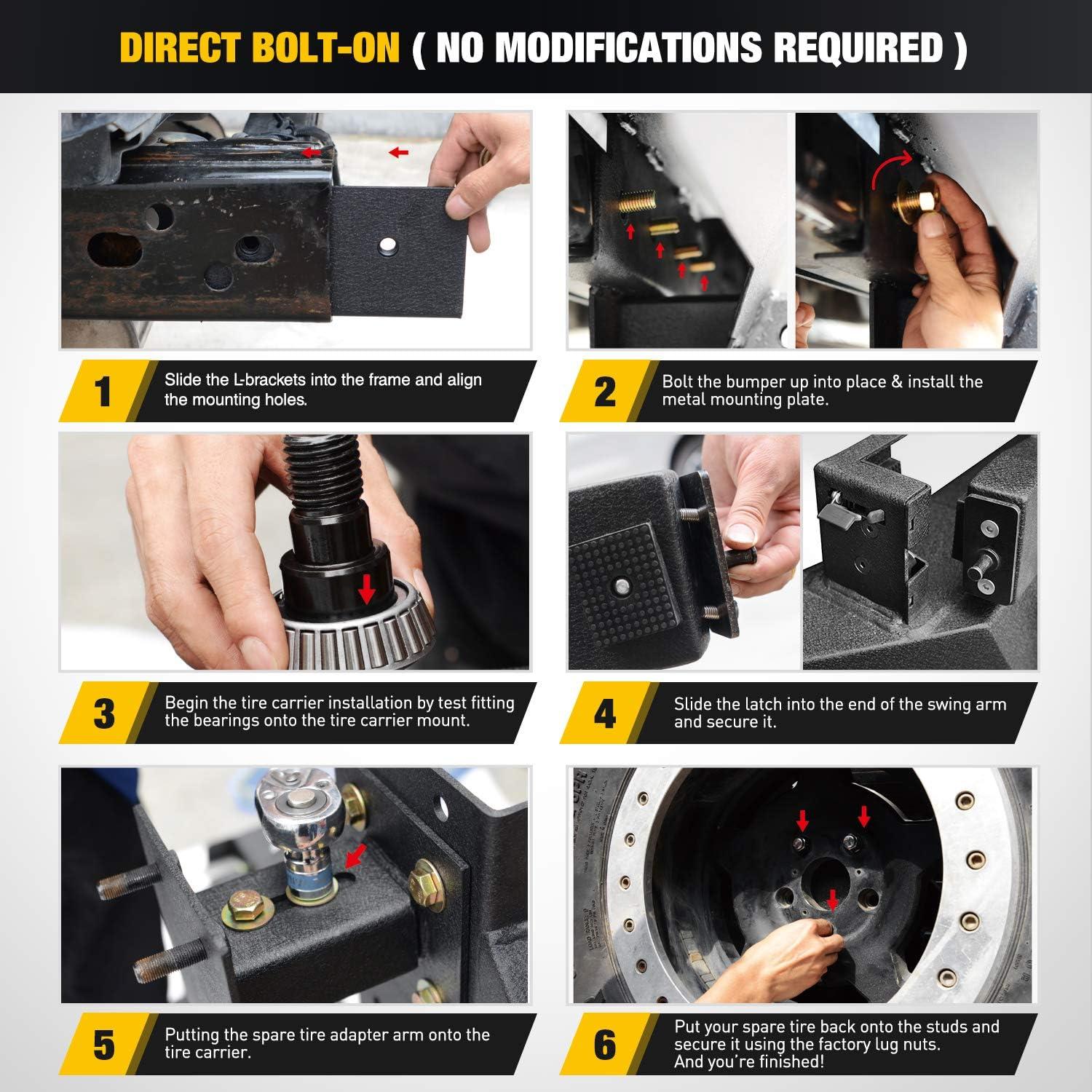imageNilight Roof Rack Cargo Basket with LED Light Bar Compatible with 20072025 Wrangler JK JL Unlimited ampamp Gladiator JT 4 Door Hardtop JKU JLU Luggage Rooftop Storage CarrierRear Bumper Spare Tire Rack