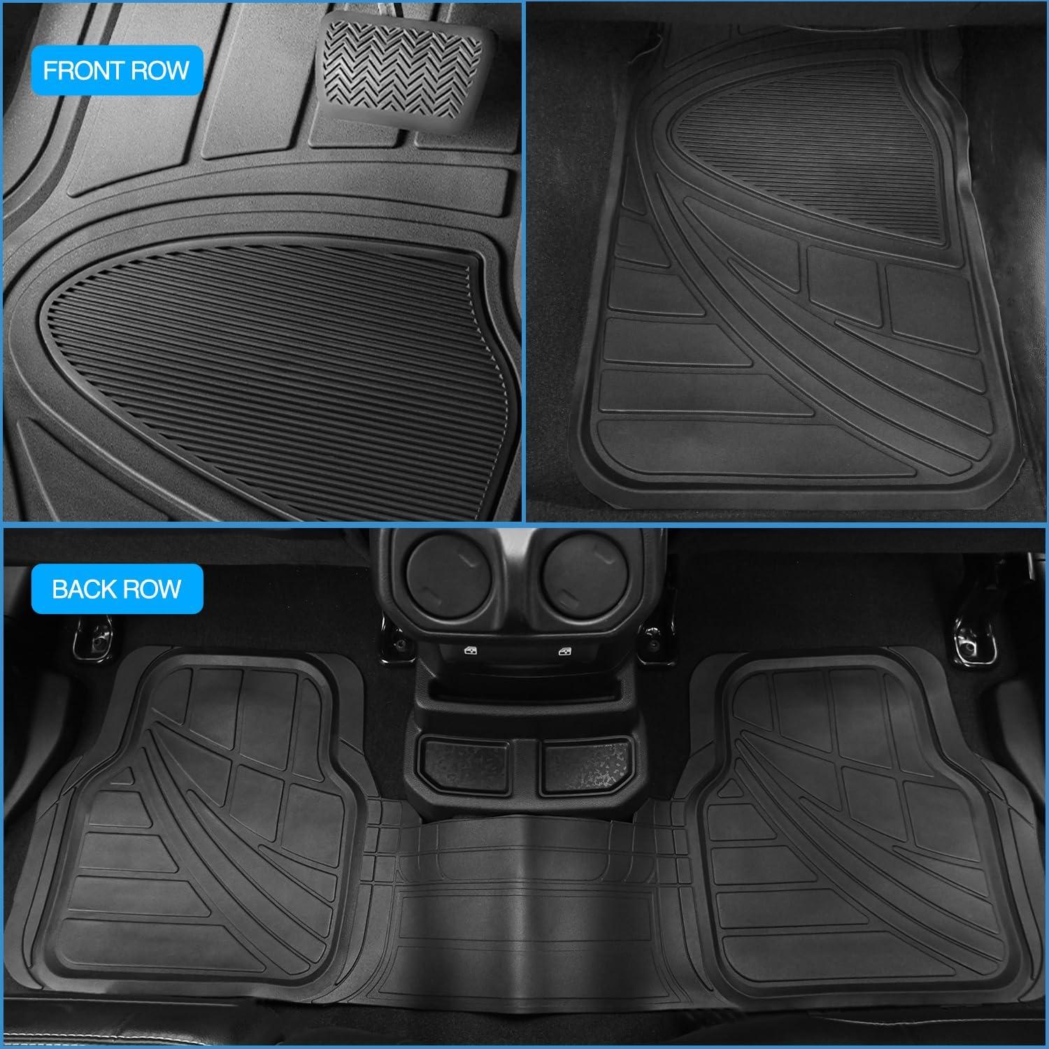 imageNilight Rubber Floor Mats for Cars Trucks SUVsUniversal Trim to fit for Most VehiclesAll Weather Protection Heavy Duty Floor LinersPack of 4PVC 3 Pack