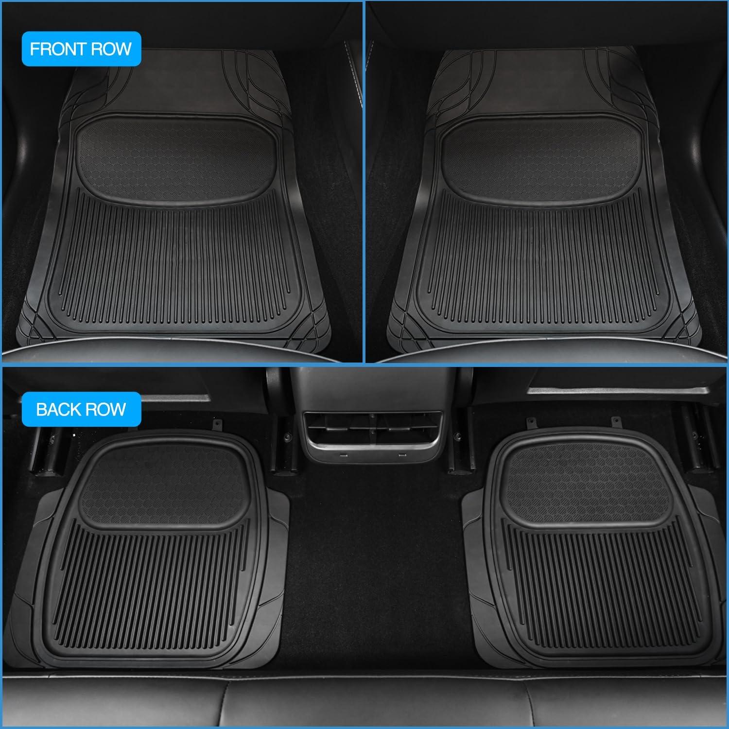 imageNilight Rubber Floor Mats for Cars Trucks SUVsUniversal Trim to fit for Most VehiclesAll Weather Protection Heavy Duty Floor LinersPack of 4PVC 4 Pack