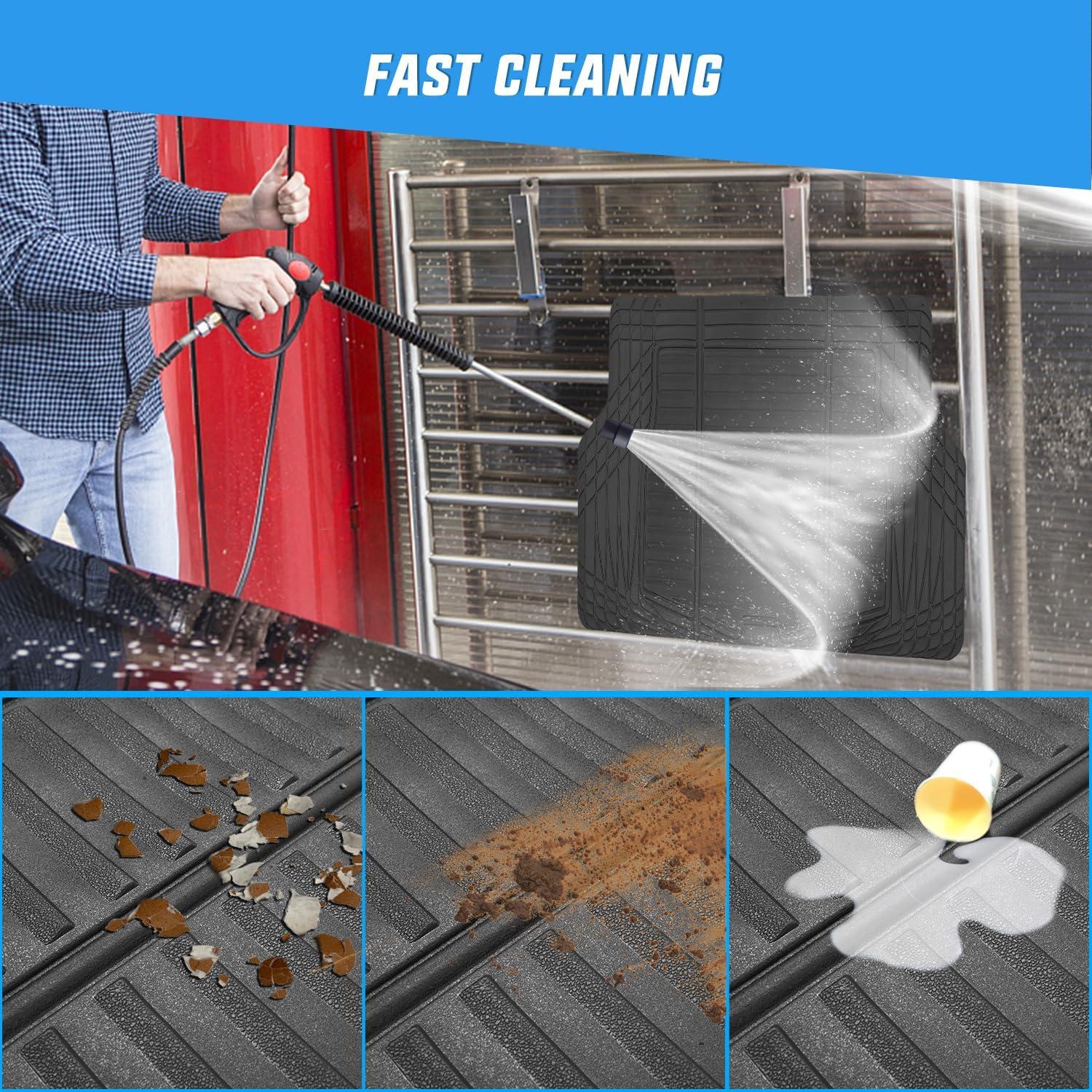 imageNilight Rubber Floor Mats for Cars Trucks SUVsUniversal Trim to fit for Most VehiclesAll Weather Protection Heavy Duty Floor LinersPack of 4Rubber Cargo Mat