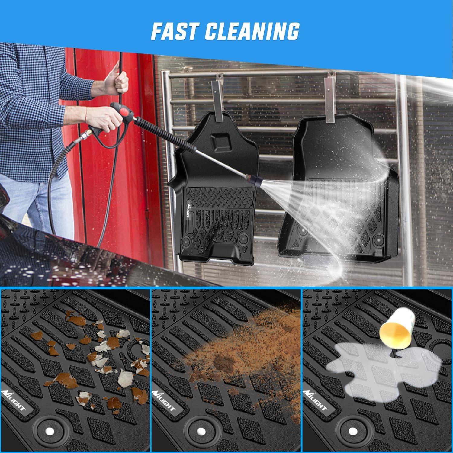 imageNilight TPE Floor Mats for 2019 2020 2021 2022 2023 2024 Dodge Ram 1500 New Body Crew Cab with Rear Storage BoxAll Weather Custom Fit Heavy Duty Floor Liners20192025 New Body without Storage Box