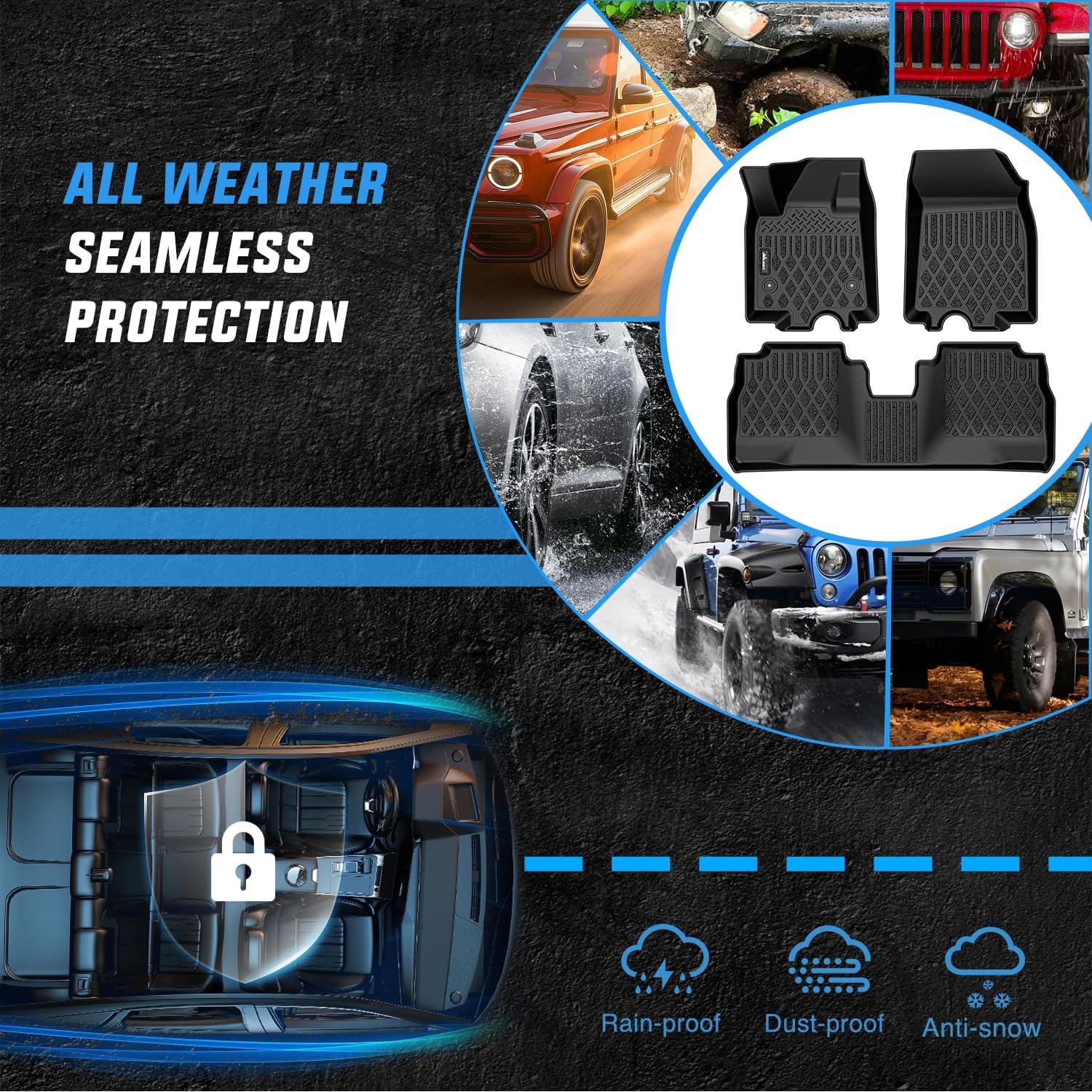 imageNilight TPE Floor Mats for 2021 2022 2023 2024 2025 Chevy Chevrolet Tahoe GMC Yukon Cadillac Escalade Bench Seating All Weather Custom Fit Heavy Duty Floor Liners20242026 Chevy Equinox EV