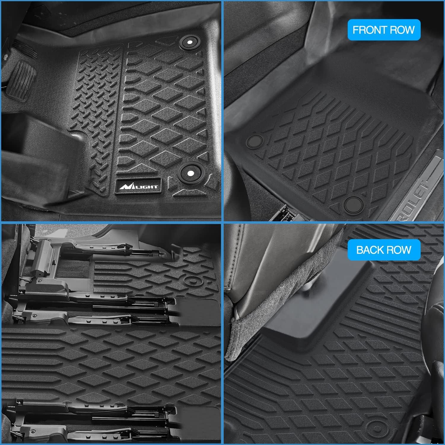 imageNilight TPE Floor Mats for 2021 2022 2023 2024 2025 Chevy Chevrolet Tahoe GMC Yukon Cadillac Escalade Bench Seating All Weather Custom Fit Heavy Duty Floor Liners20182025 Chevy Traverse Bucket Seat
